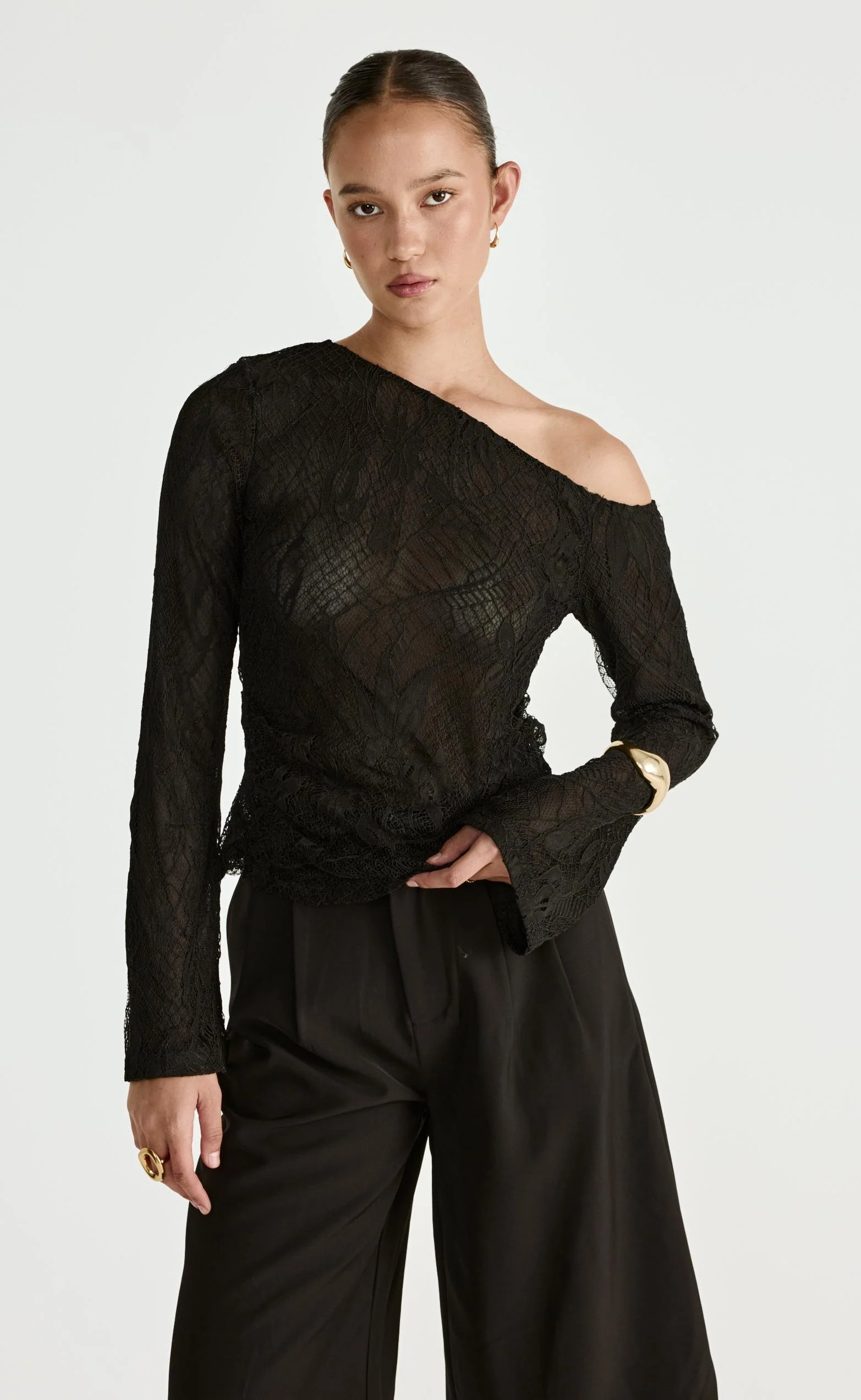 Abril Long Sleeve Top (Black) - Image 3