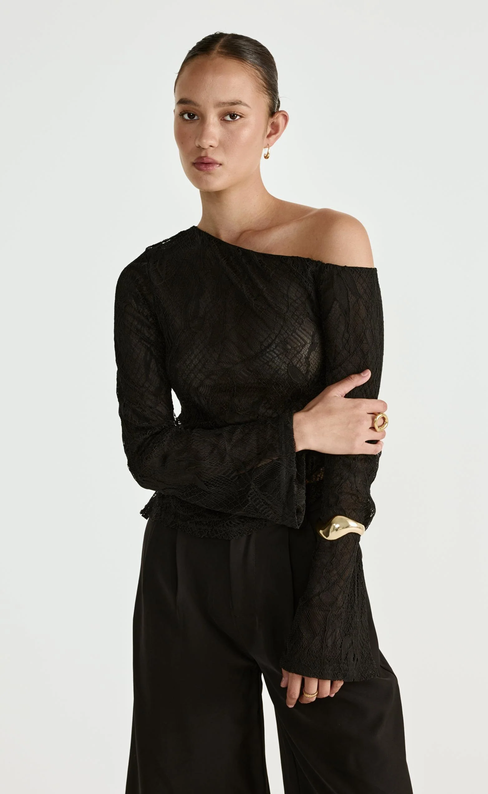 Abril Long Sleeve Top (Black) - Image 8