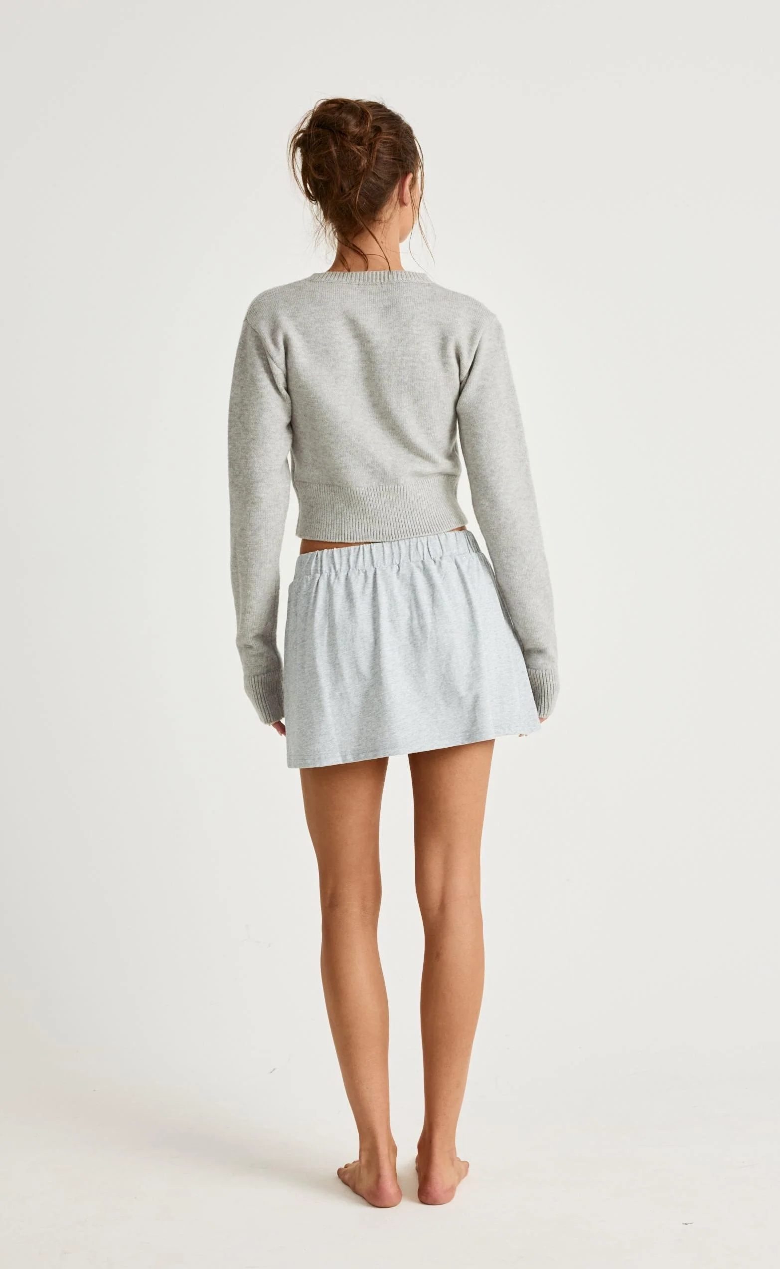 Adelaide Mini Skirt (Grey Marle) - Image 4