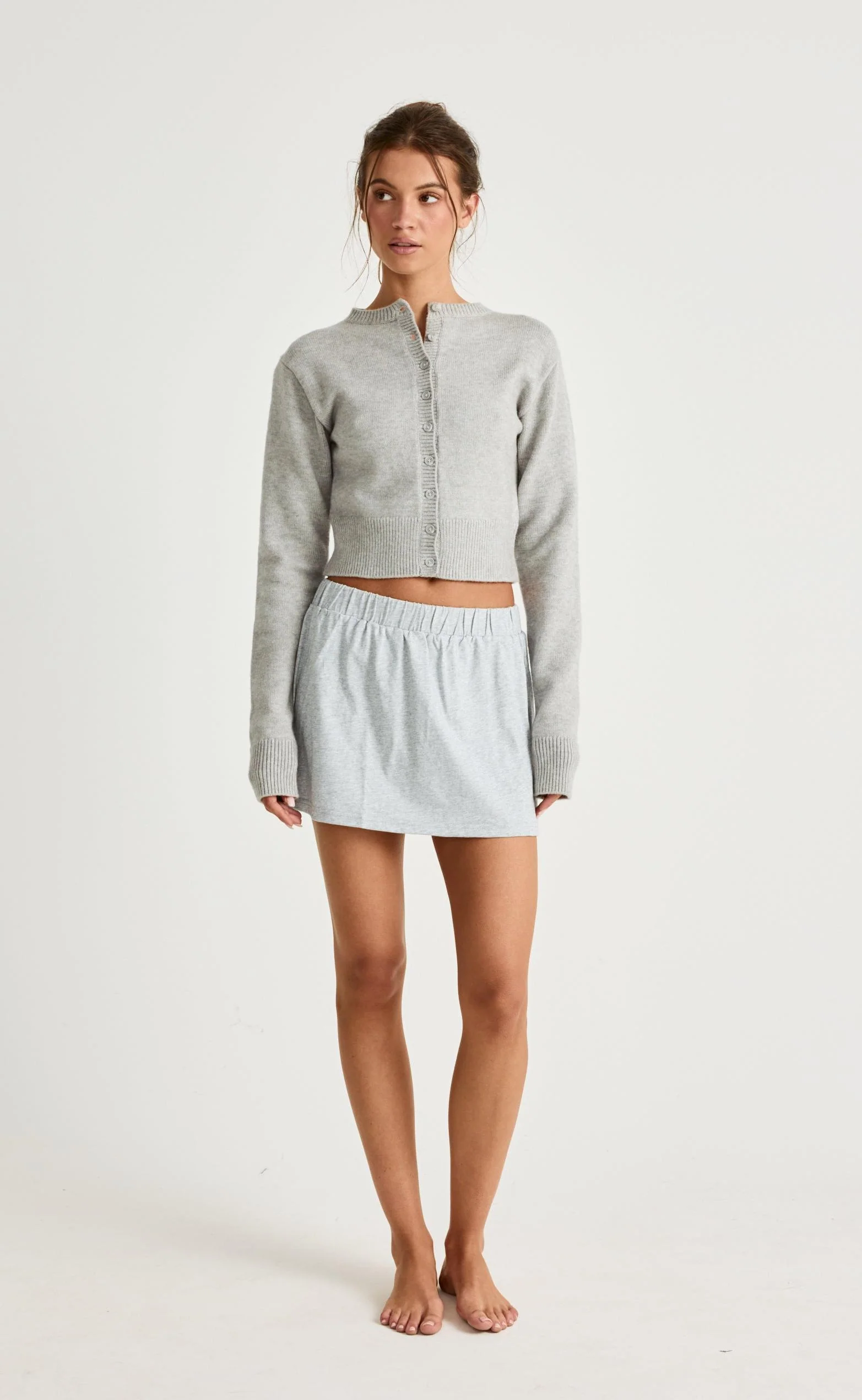 Adelaide Mini Skirt (Grey Marle) - Image 5
