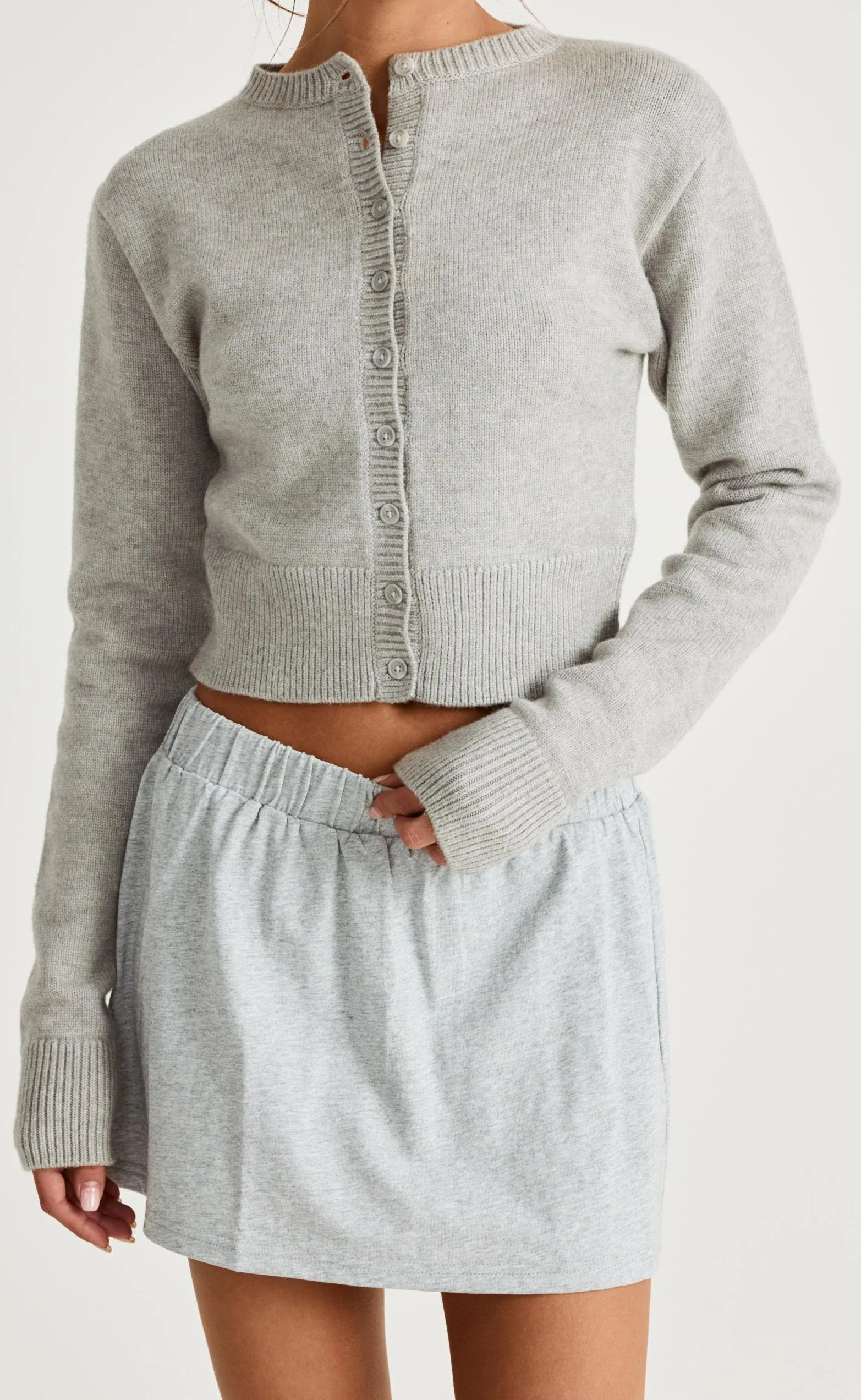 Adelaide Mini Skirt (Grey Marle) - Image 6
