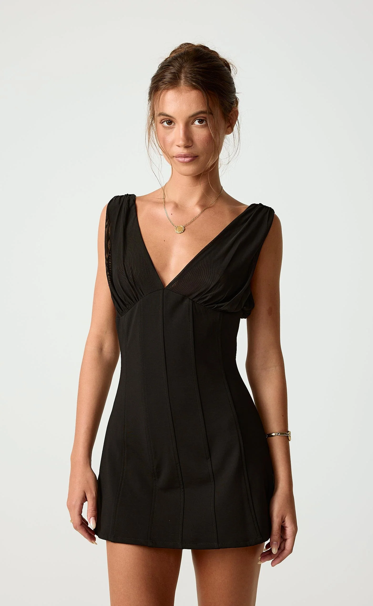 Agnes Mini Dress (Black) - Image 2
