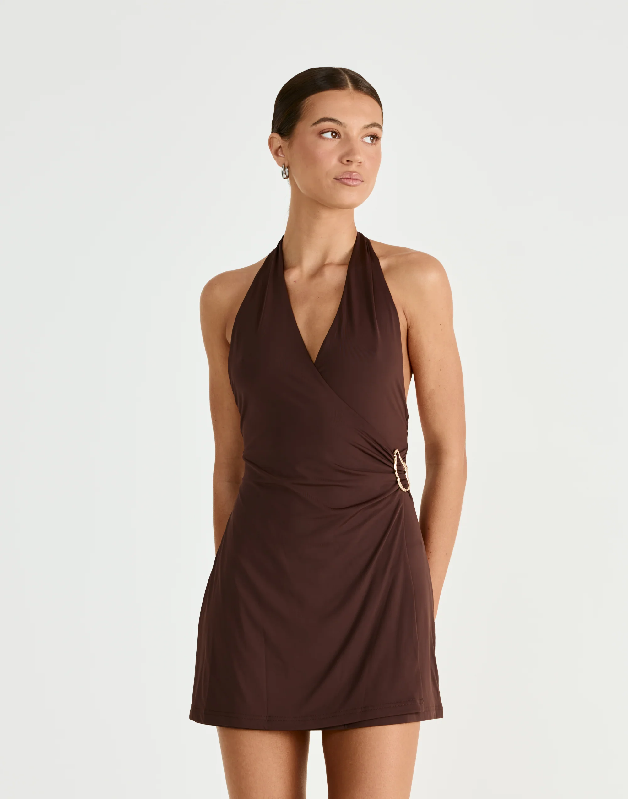 Agnete Mini Dress (Chocolate) - Image 5