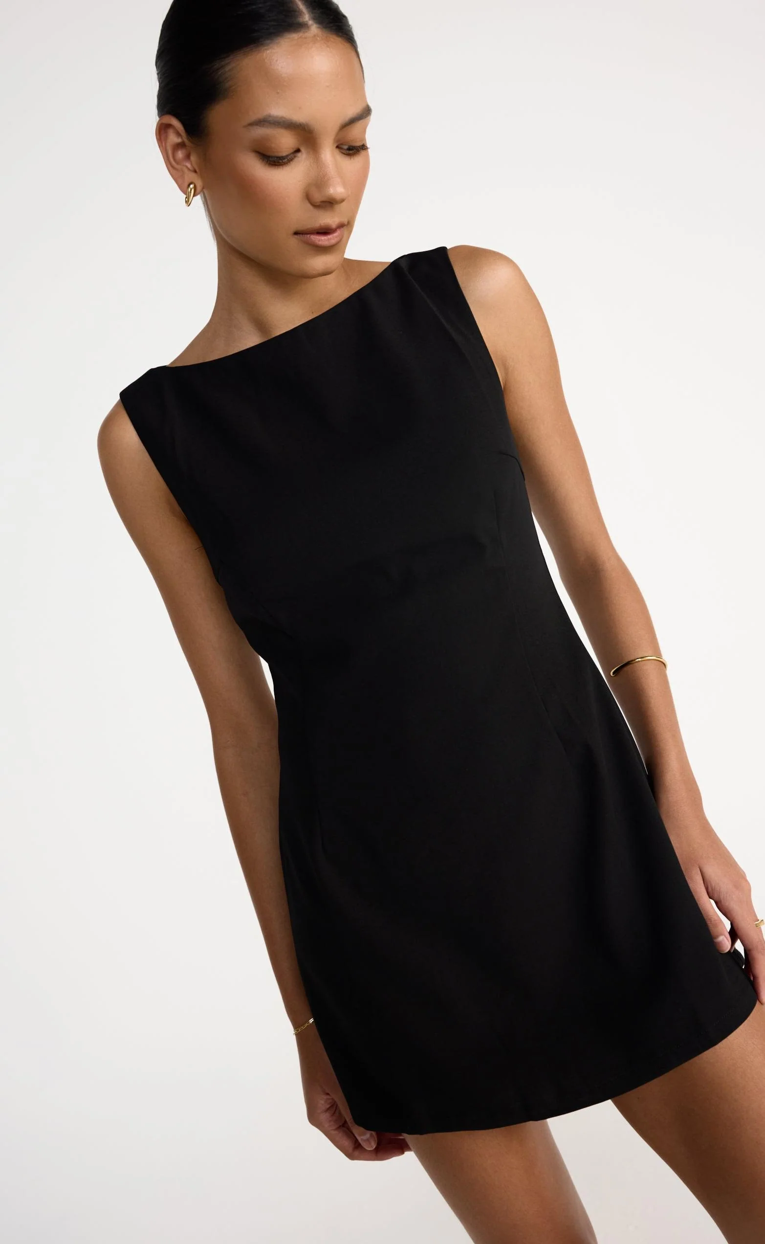 Aisling Mini Dress (Black) - Image 6