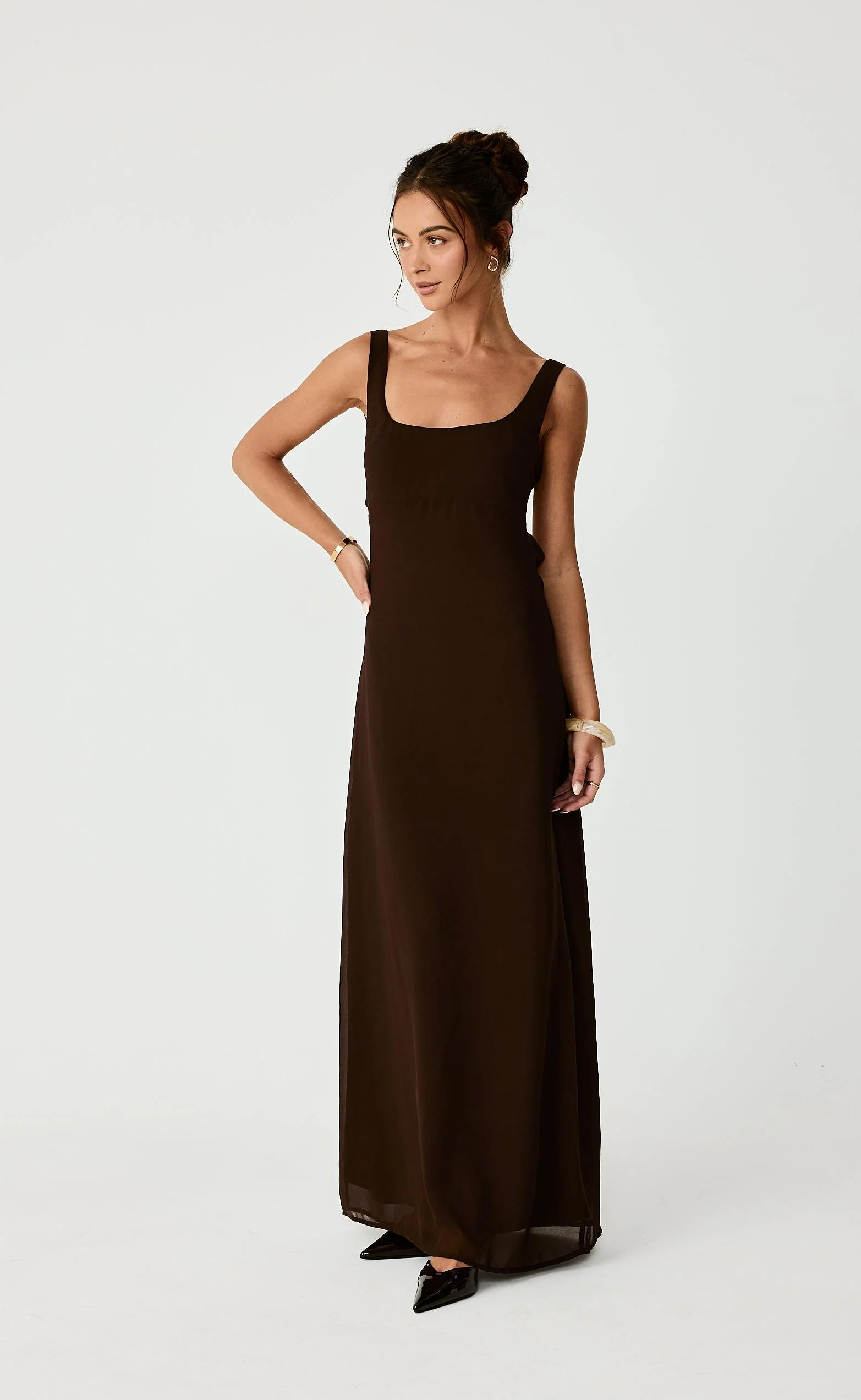 Alison Maxi Dress (Chocolate) - Image 2