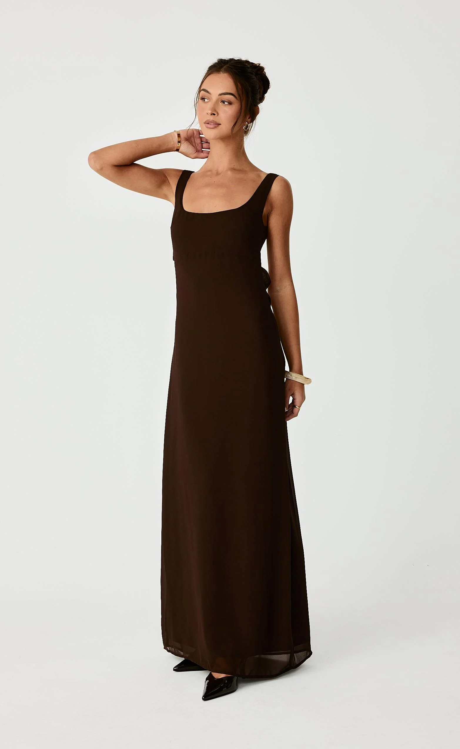 Alison Maxi Dress (Chocolate) - Image 3
