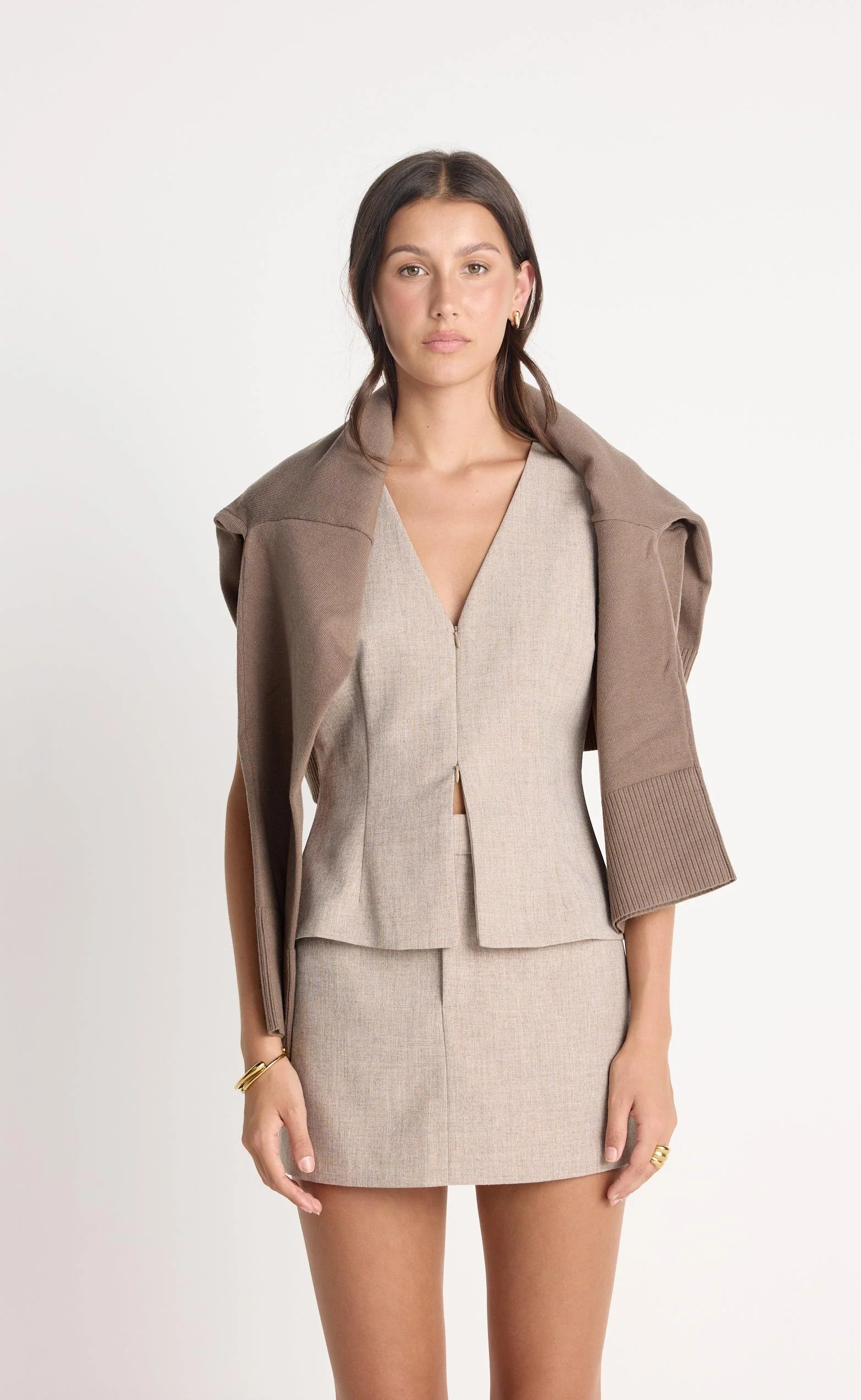 Andie Mini Skirt (Stone) - Image 4
