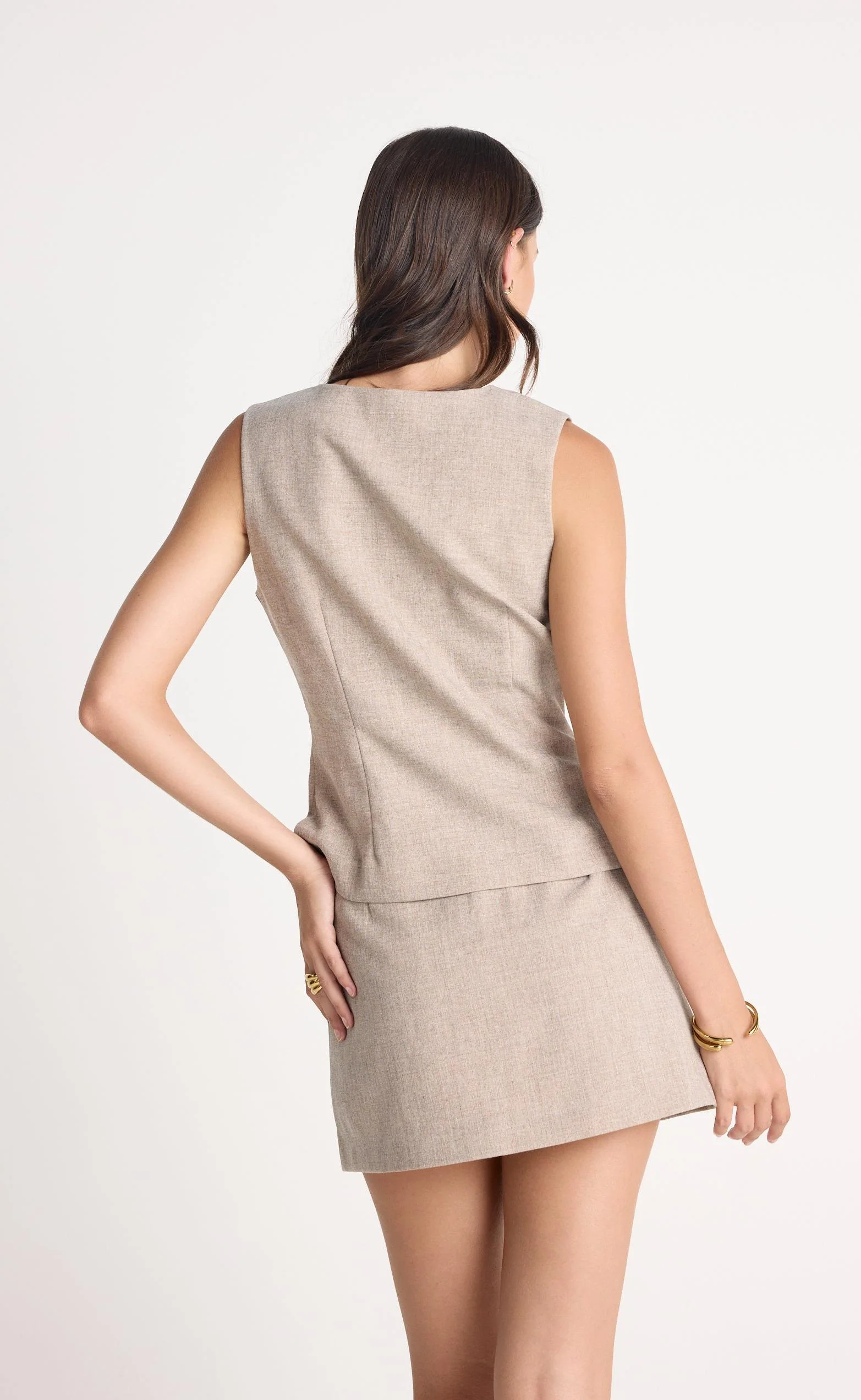 Andie Mini Skirt (Stone) - Image 5
