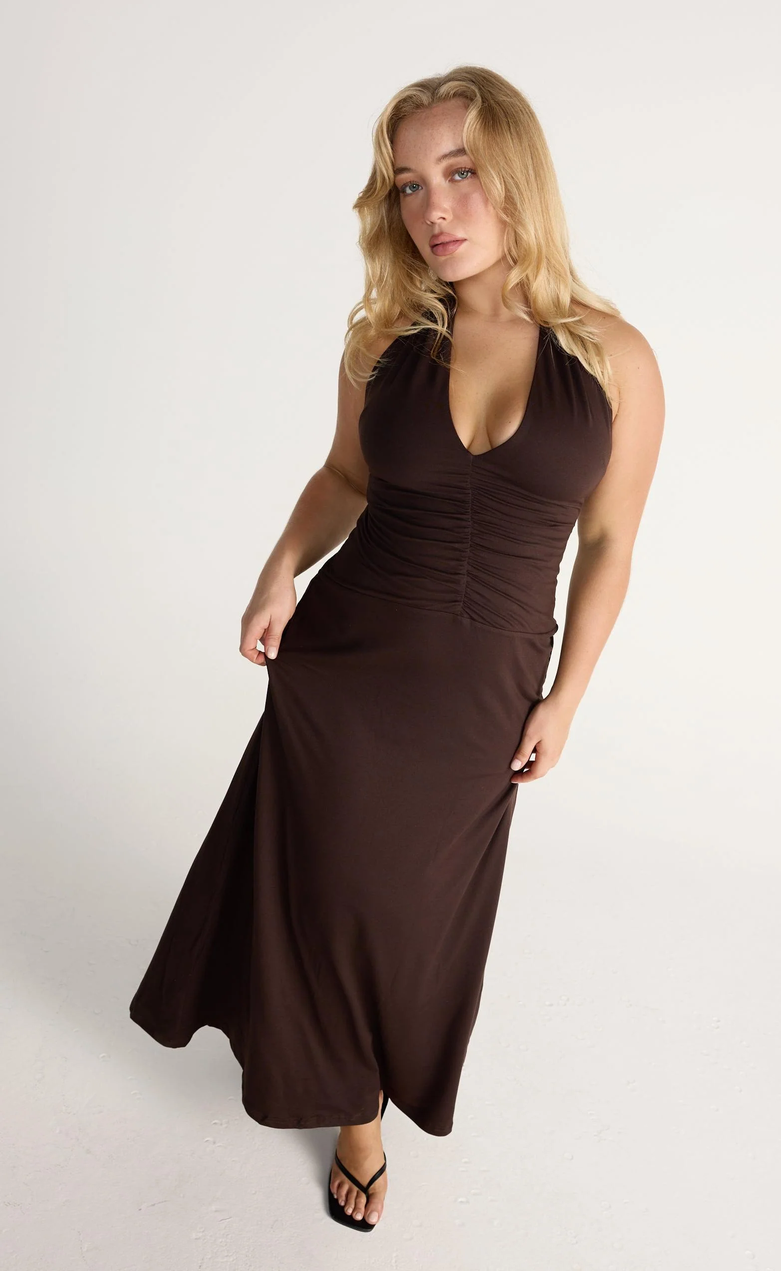 Araminta Maxi Dress (Chocolate) - Image 8