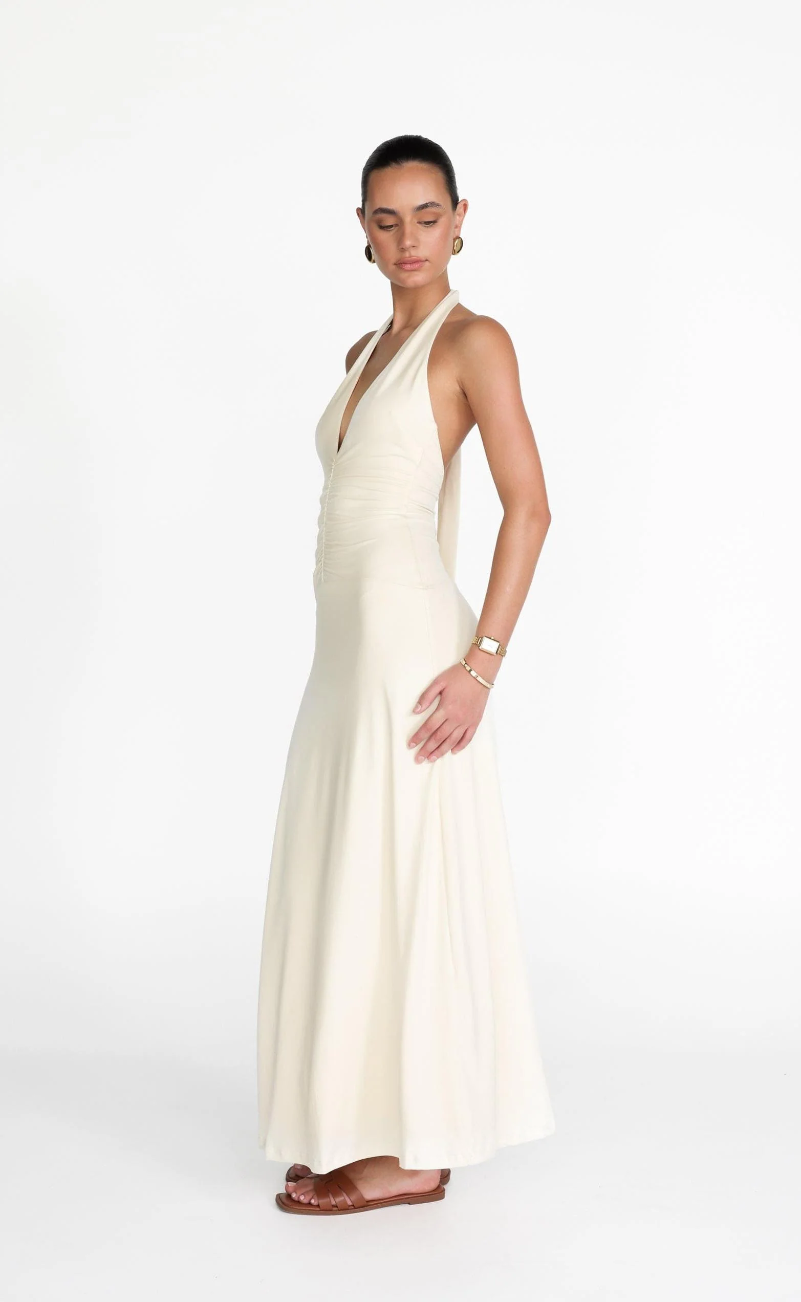 Araminta Maxi Dress (Oat) - Image 4