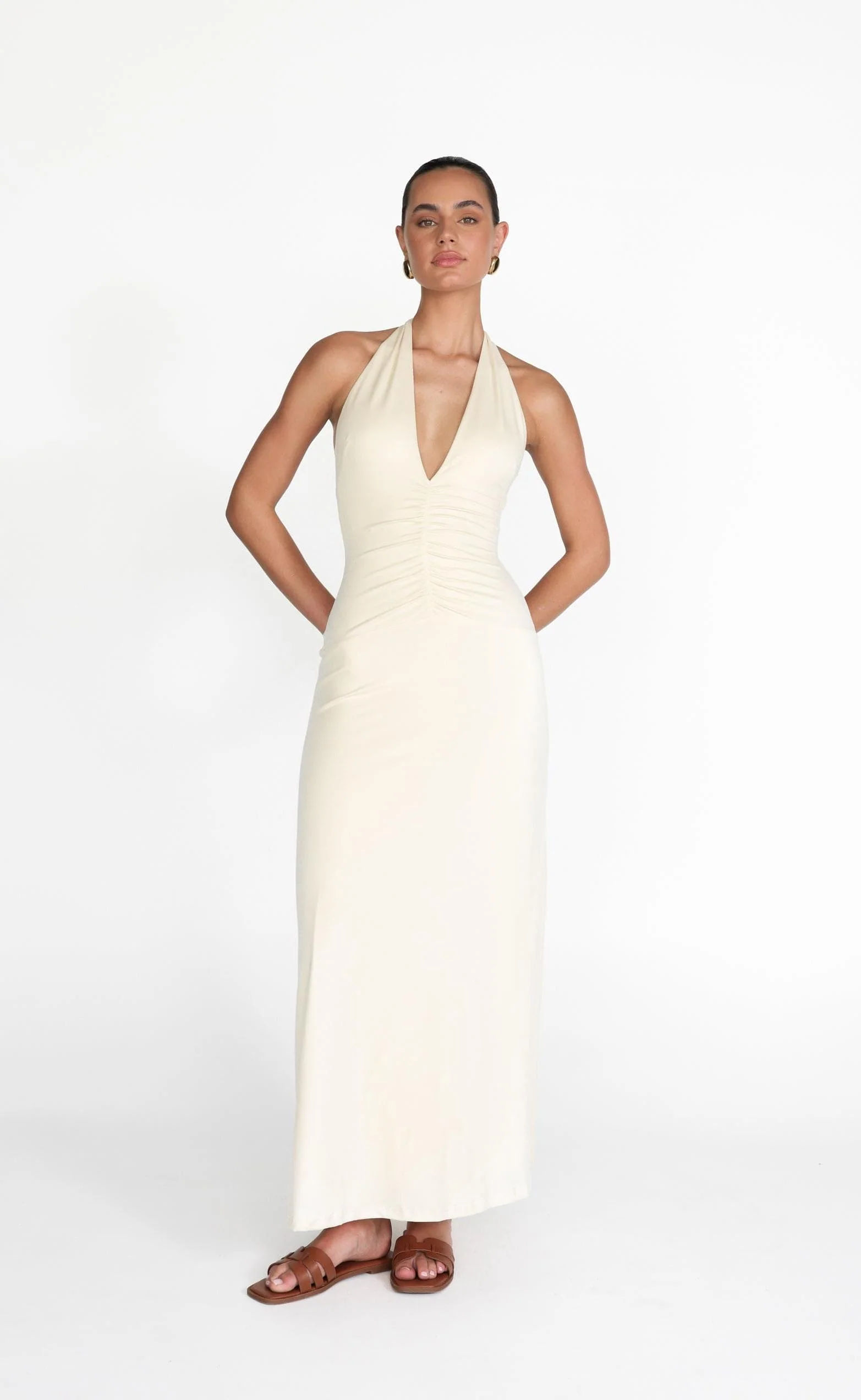 Araminta Maxi Dress (Oat) - Image 6