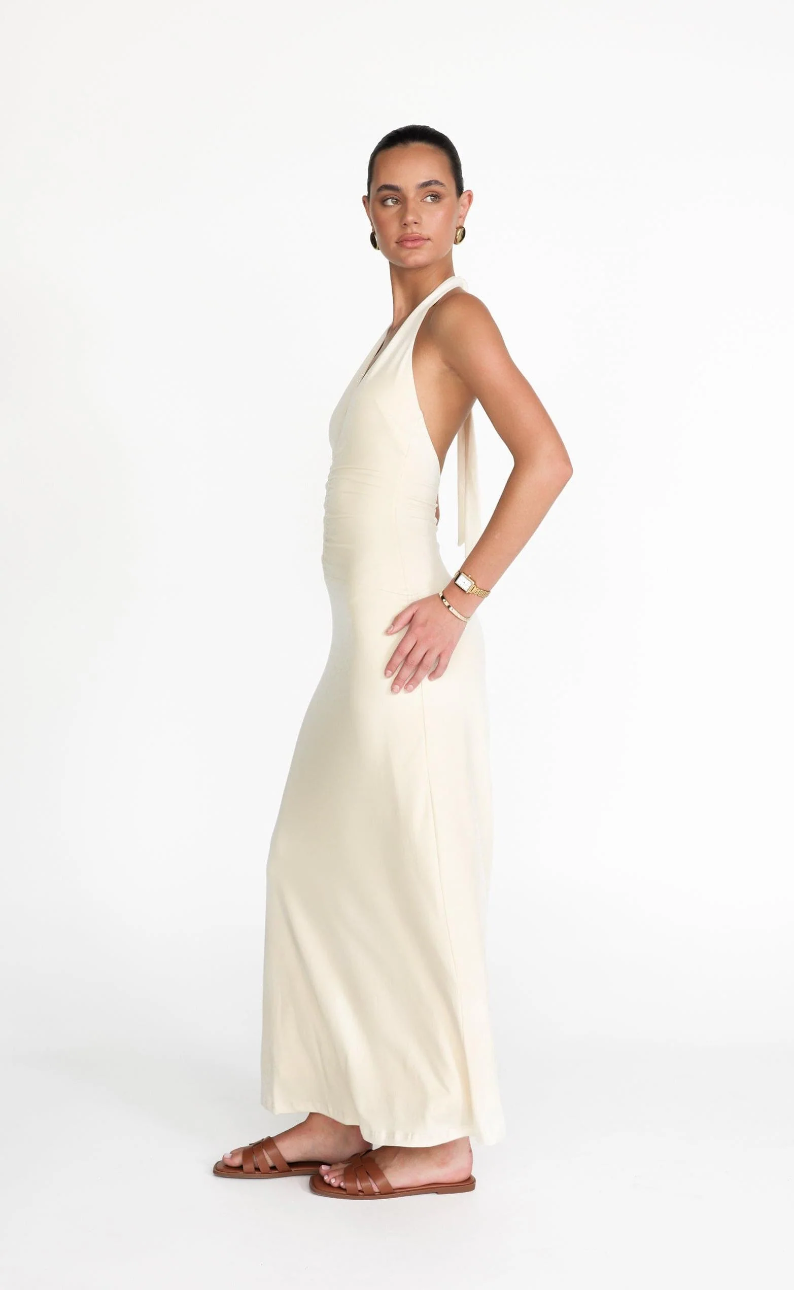 Araminta Maxi Dress (Oat) - Image 7
