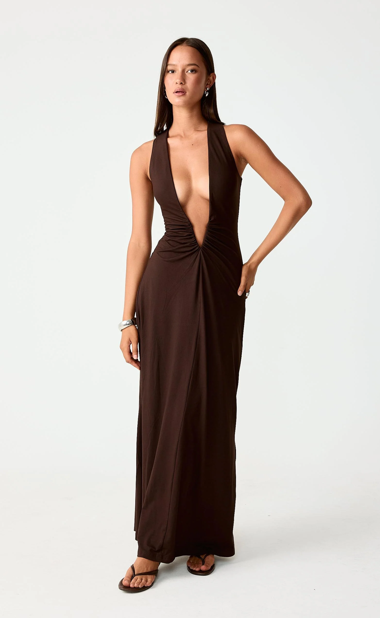 Avril Maxi Dress (Chocolate) - Image 3