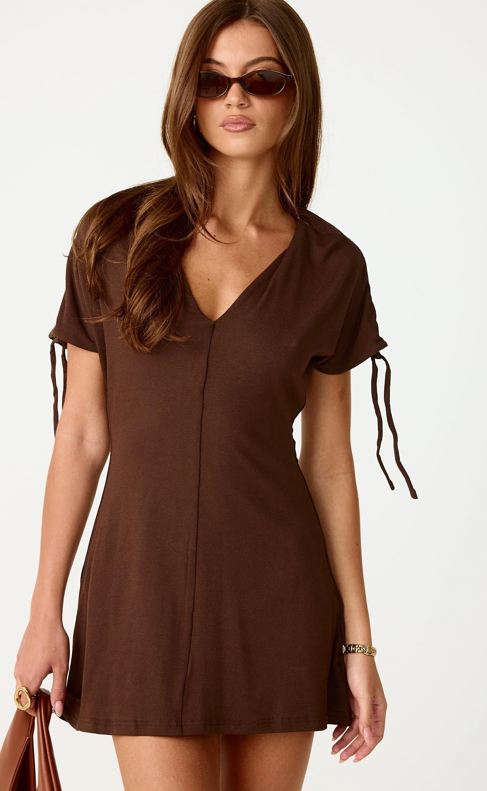 Azura Mini Dress (Chocolate) - Image 6