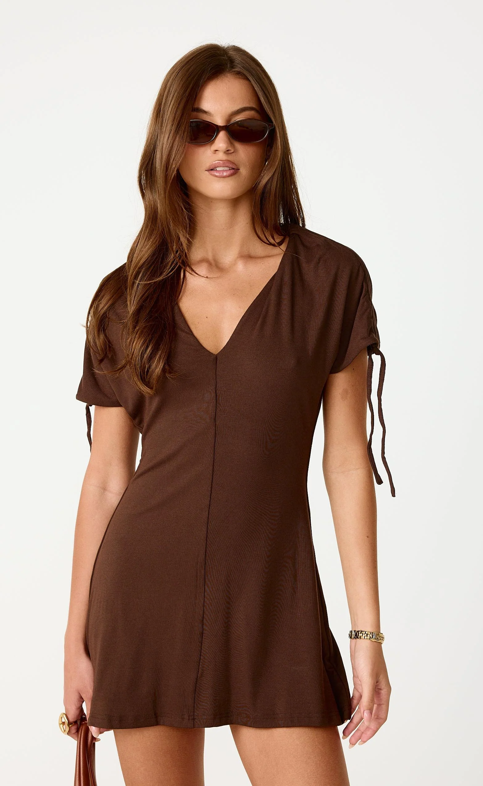 Azura Mini Dress (Chocolate) - Image 7