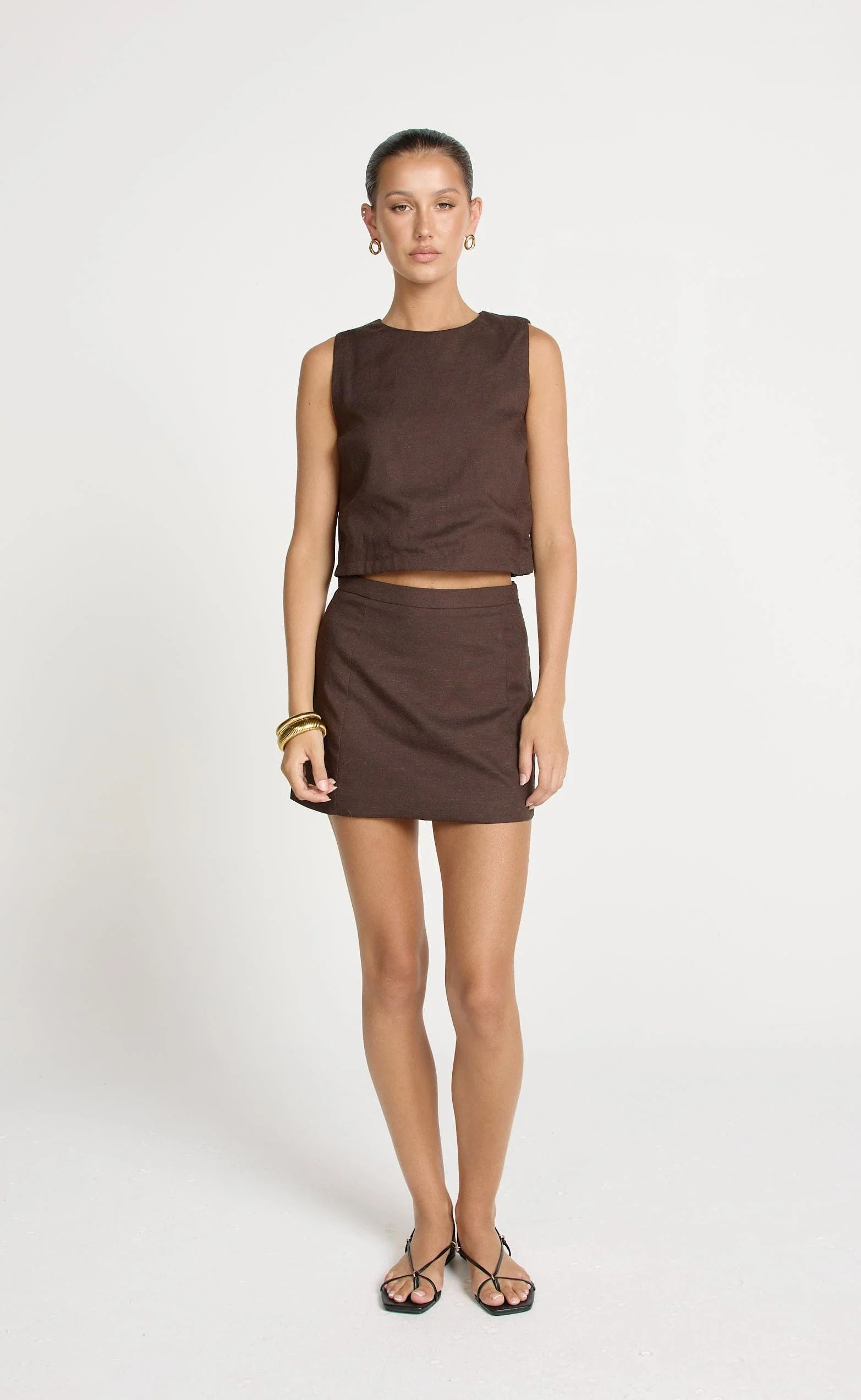 Beckett Mini Skirt (Chocolate) - Image 4