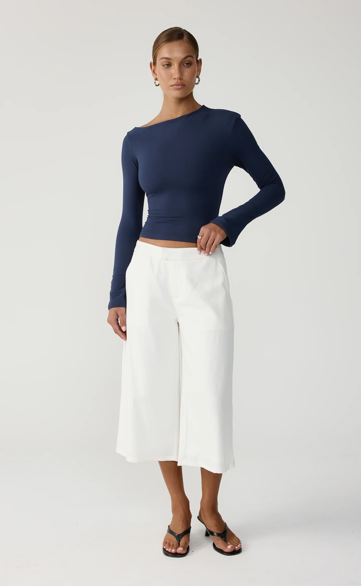 Bowen Long Sleeve Top (Navy) - Image 2