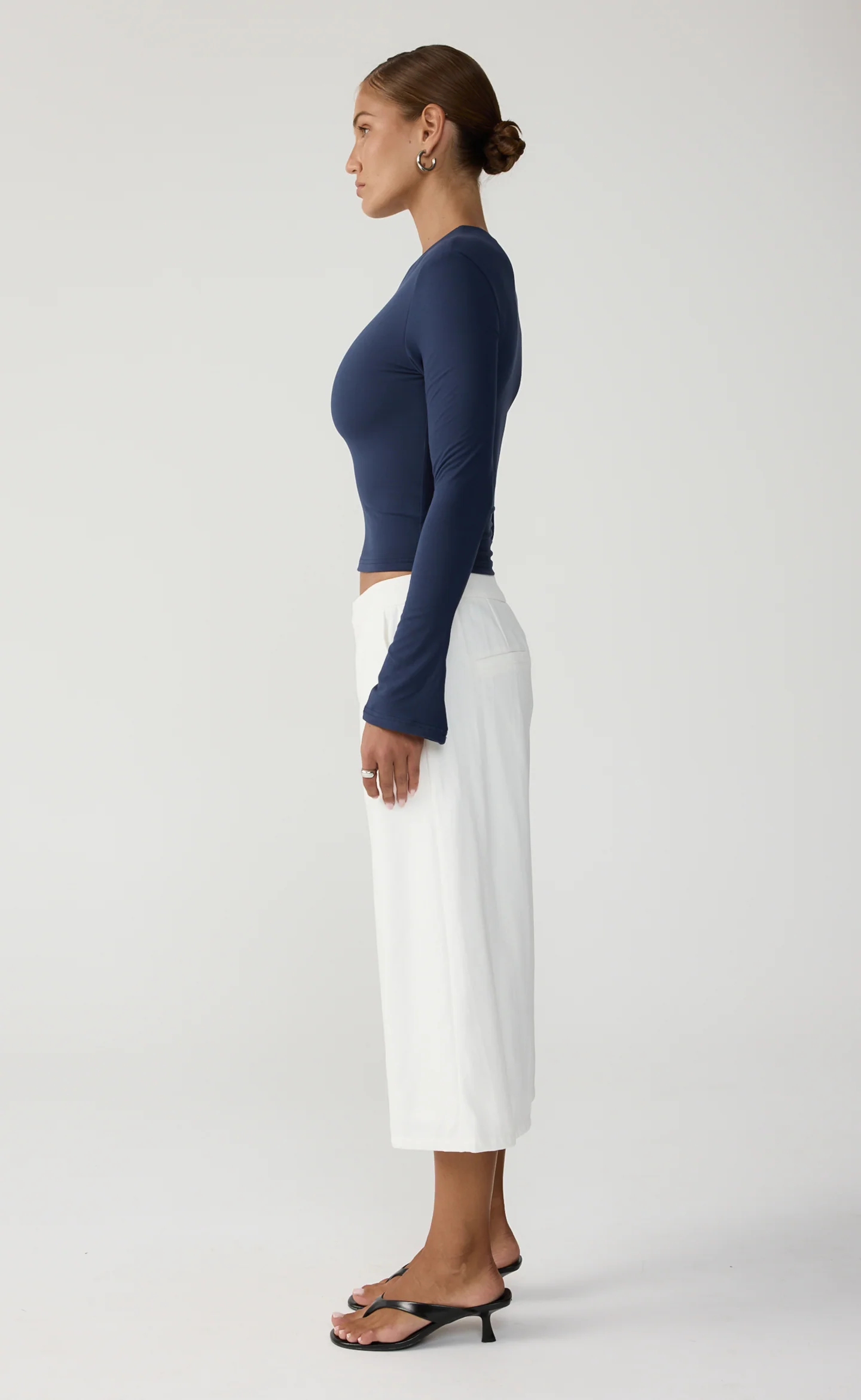 Bowen Long Sleeve Top (Navy) - Image 4