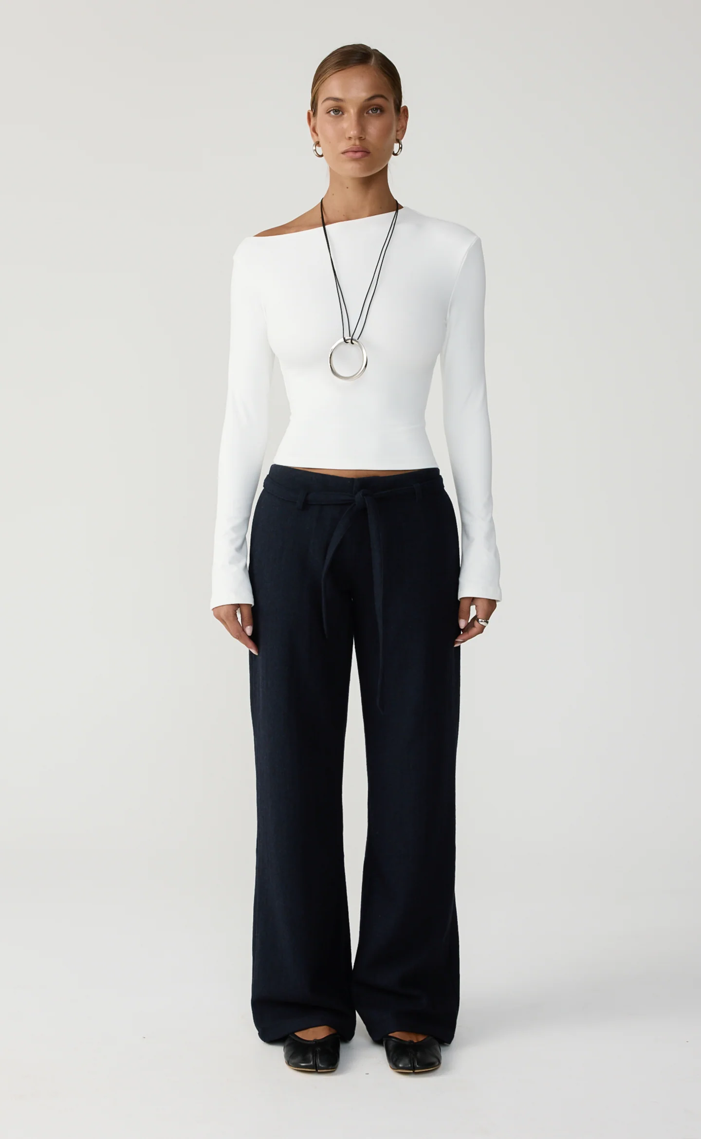 Bowen Long Sleeve Top (White) - Image 2