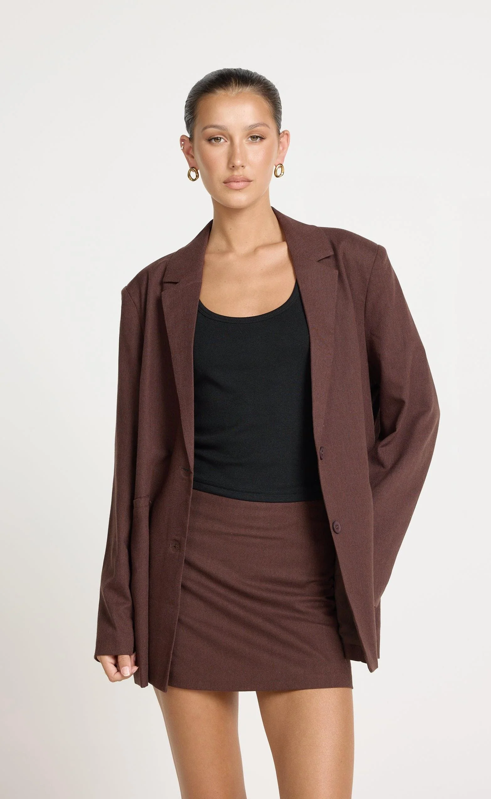 Bradshaw Mini Skirt (Chocolate) - Image 4