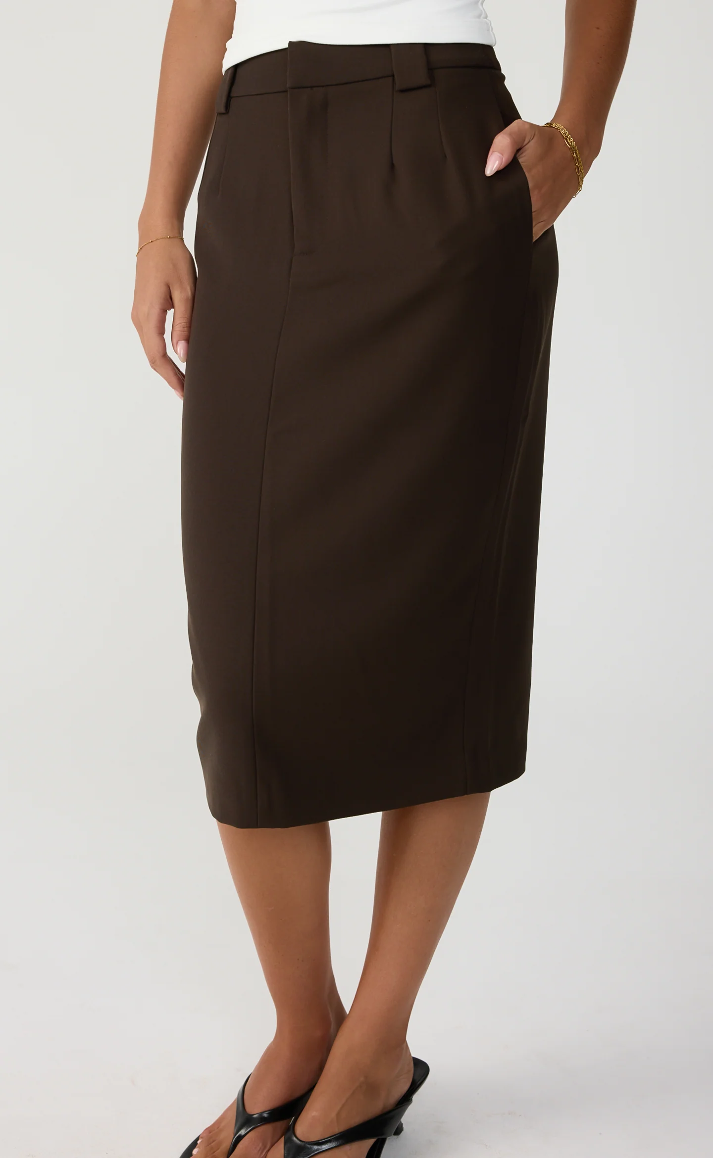 Bryson Midi Skirt (Chocolate) - Image 4