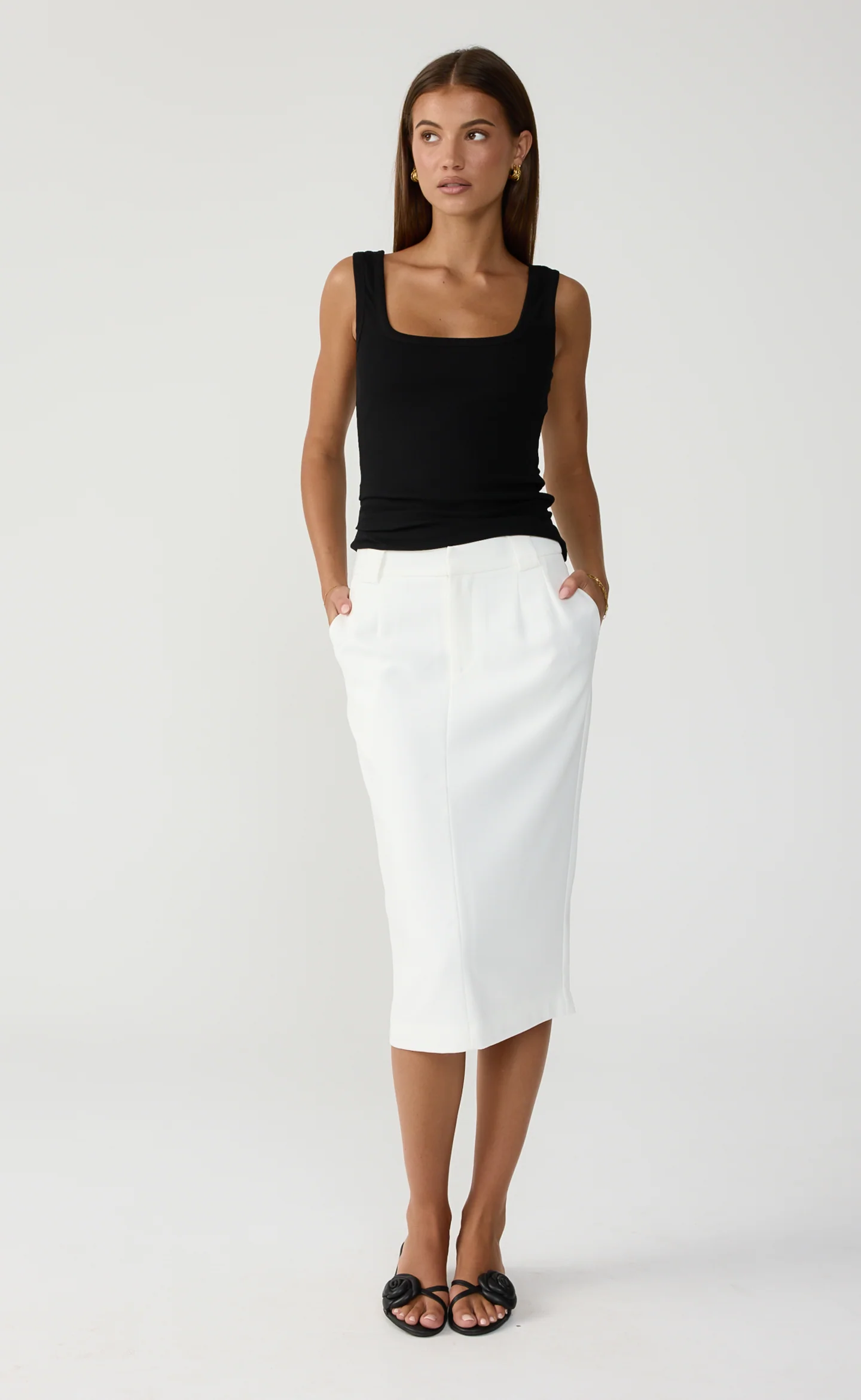 Bryson Midi Skirt (White) - Image 5