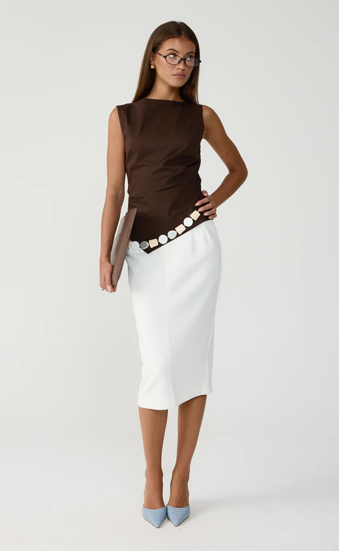 Bryson Midi Skirt (White) - Image 7