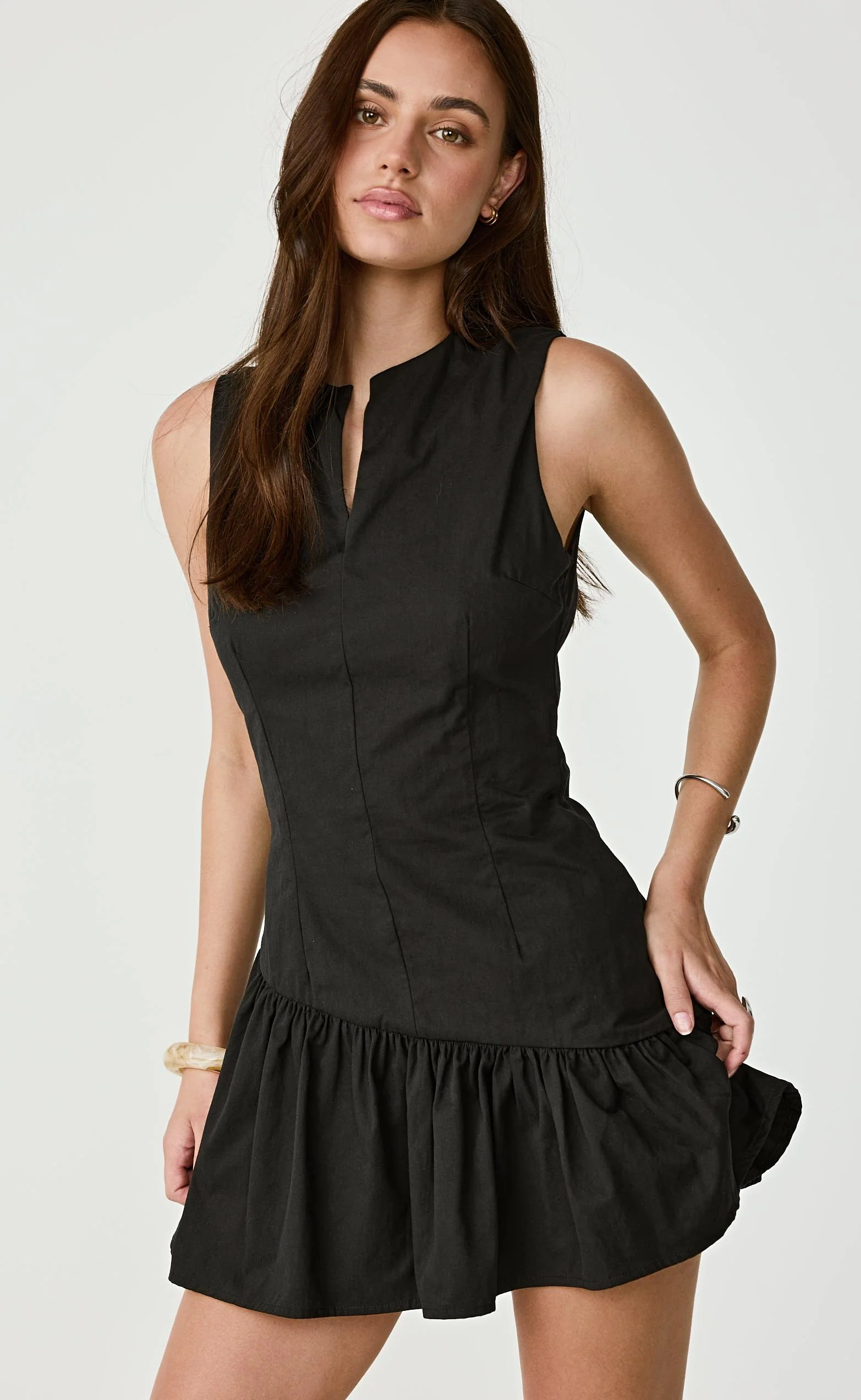 Caden Mini Dress (Black) - Image 6