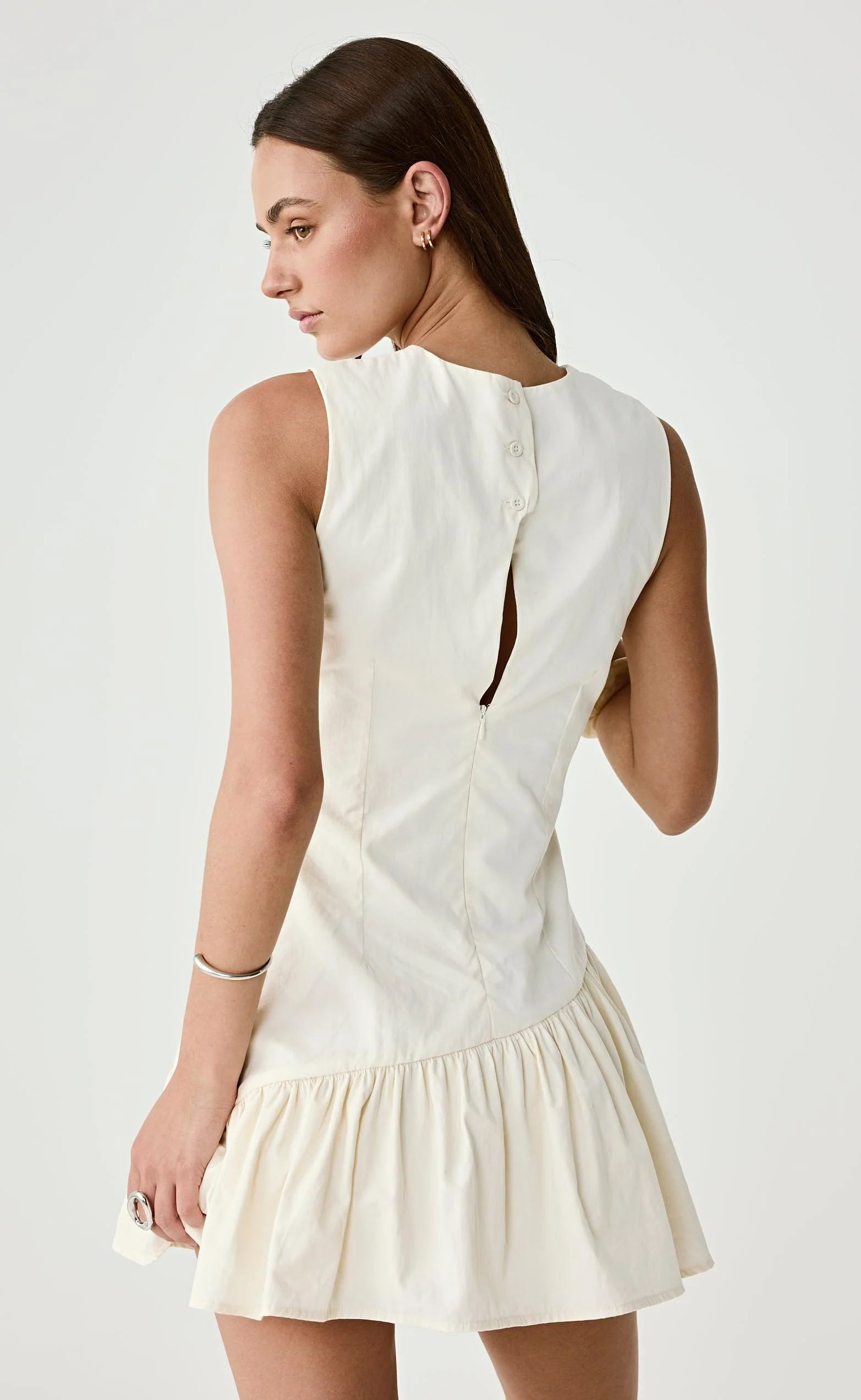 Caden Mini Dress (Cream) - Image 2