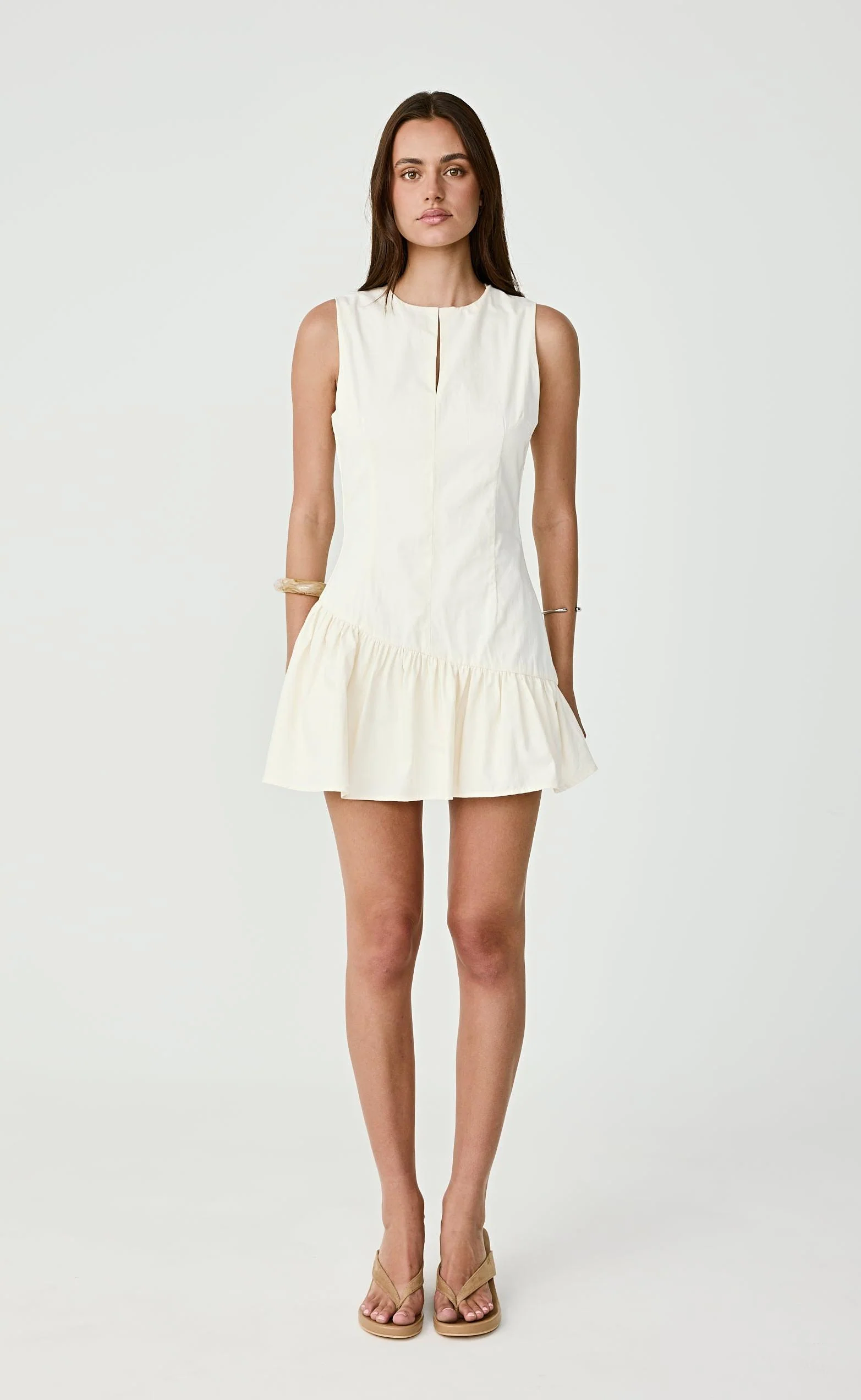 Caden Mini Dress (Cream) - Image 5