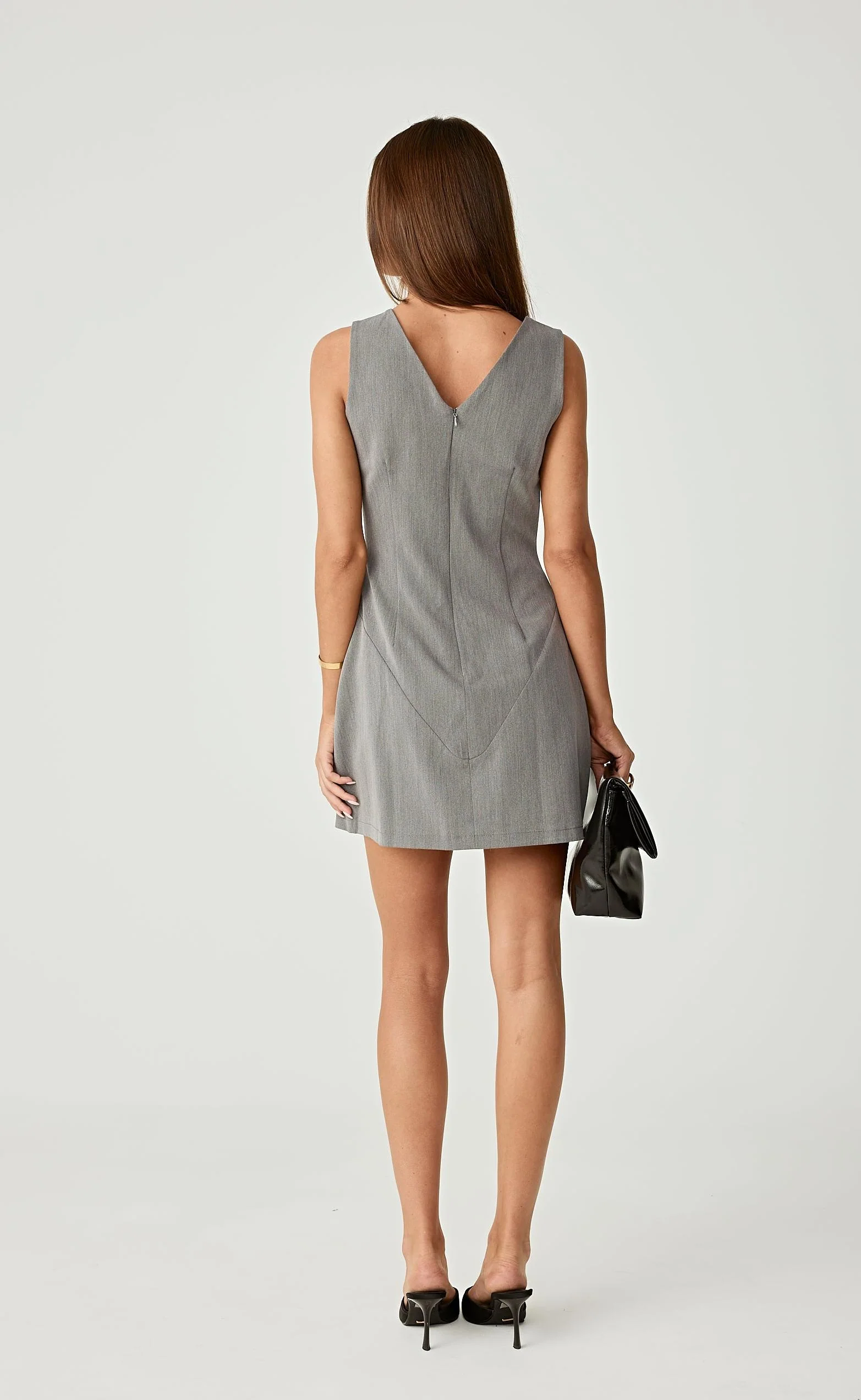 Cairo Mini Dress (Grey) - Image 4