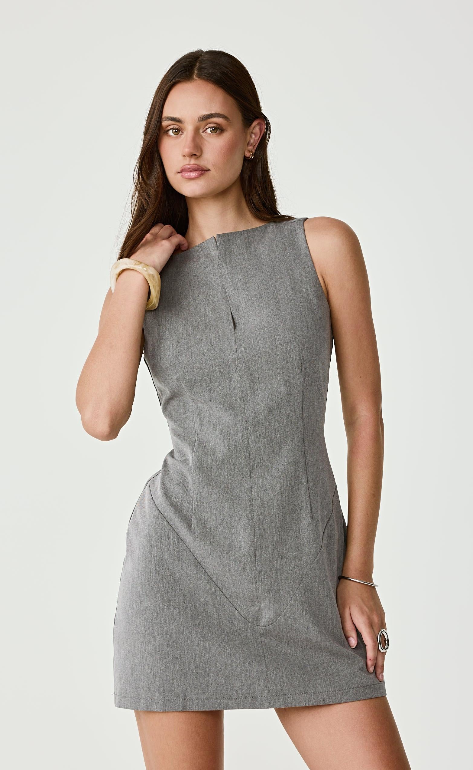 Cairo Mini Dress (Grey) - Image 6