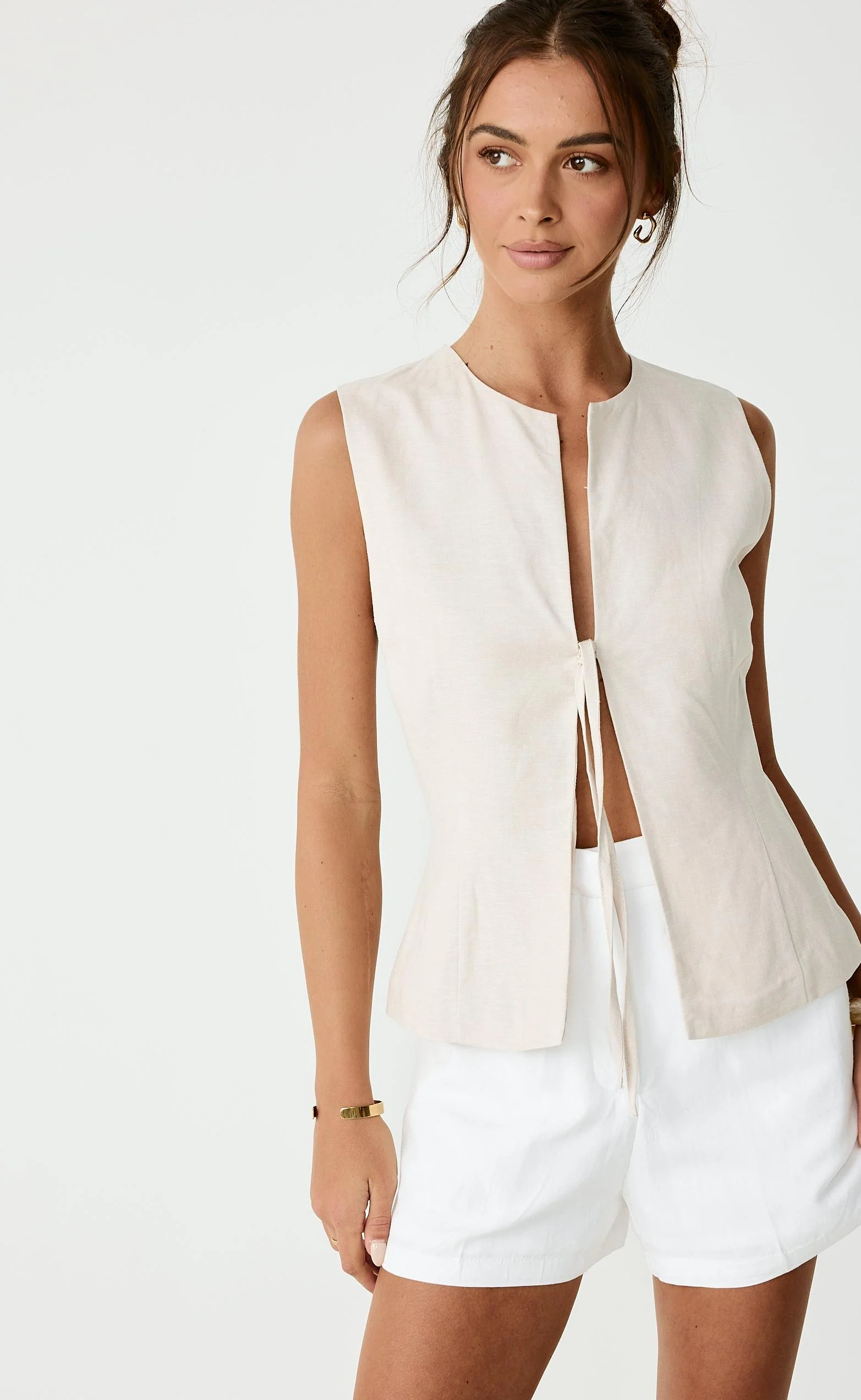 Caisey Linen Top (Iced Coffee) - Image 2