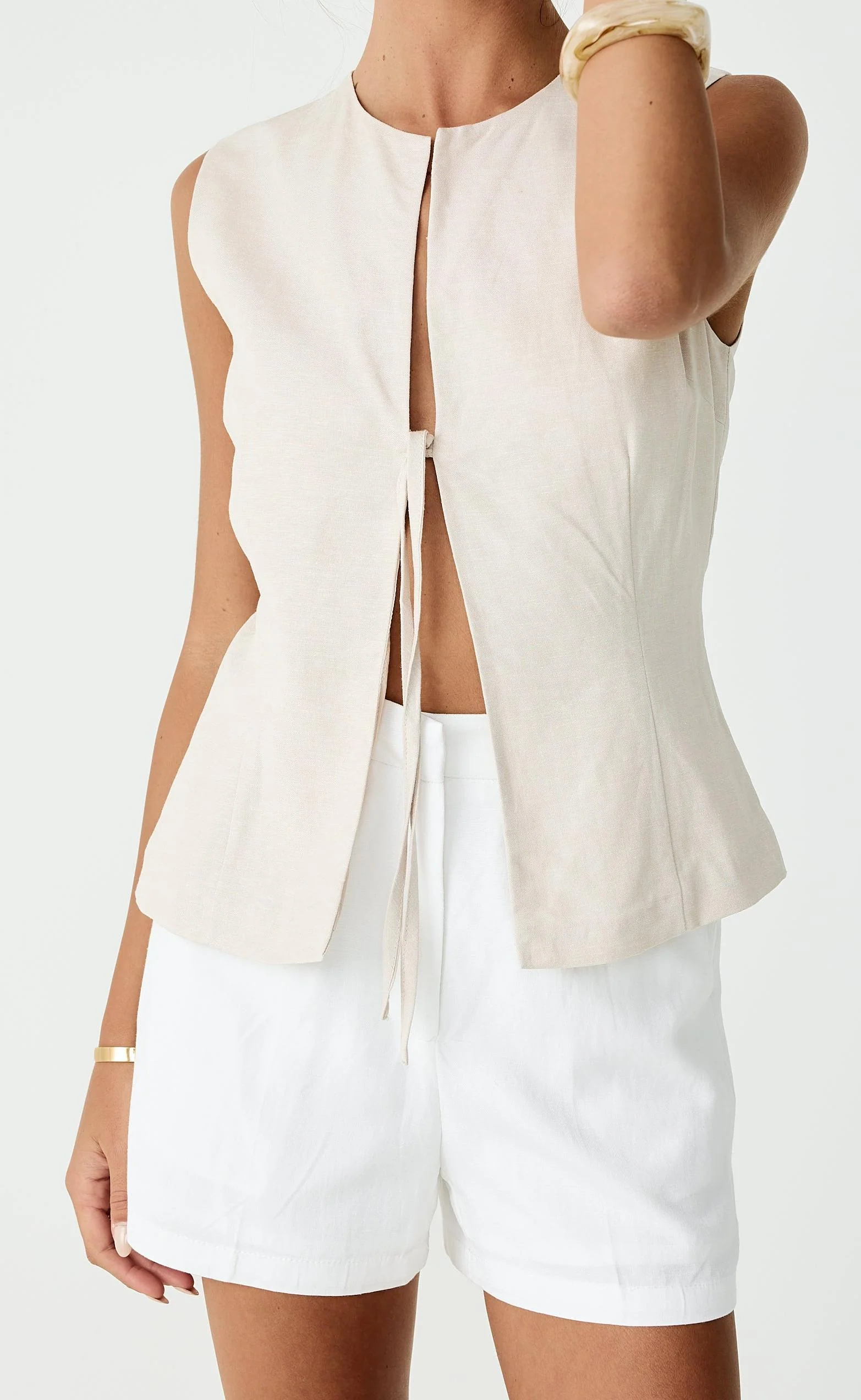 Caisey Linen Top (Iced Coffee) - Image 3
