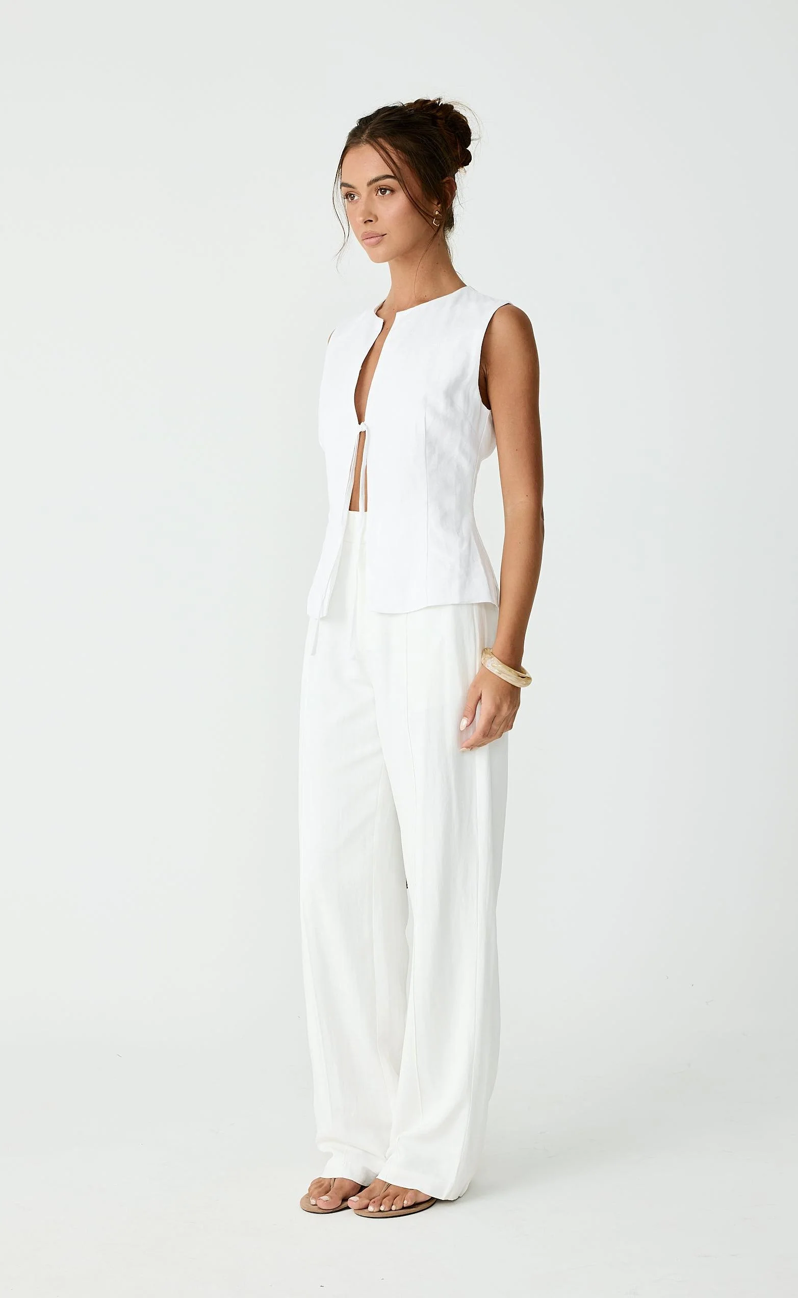 Caisey Linen Top (White) - Image 2
