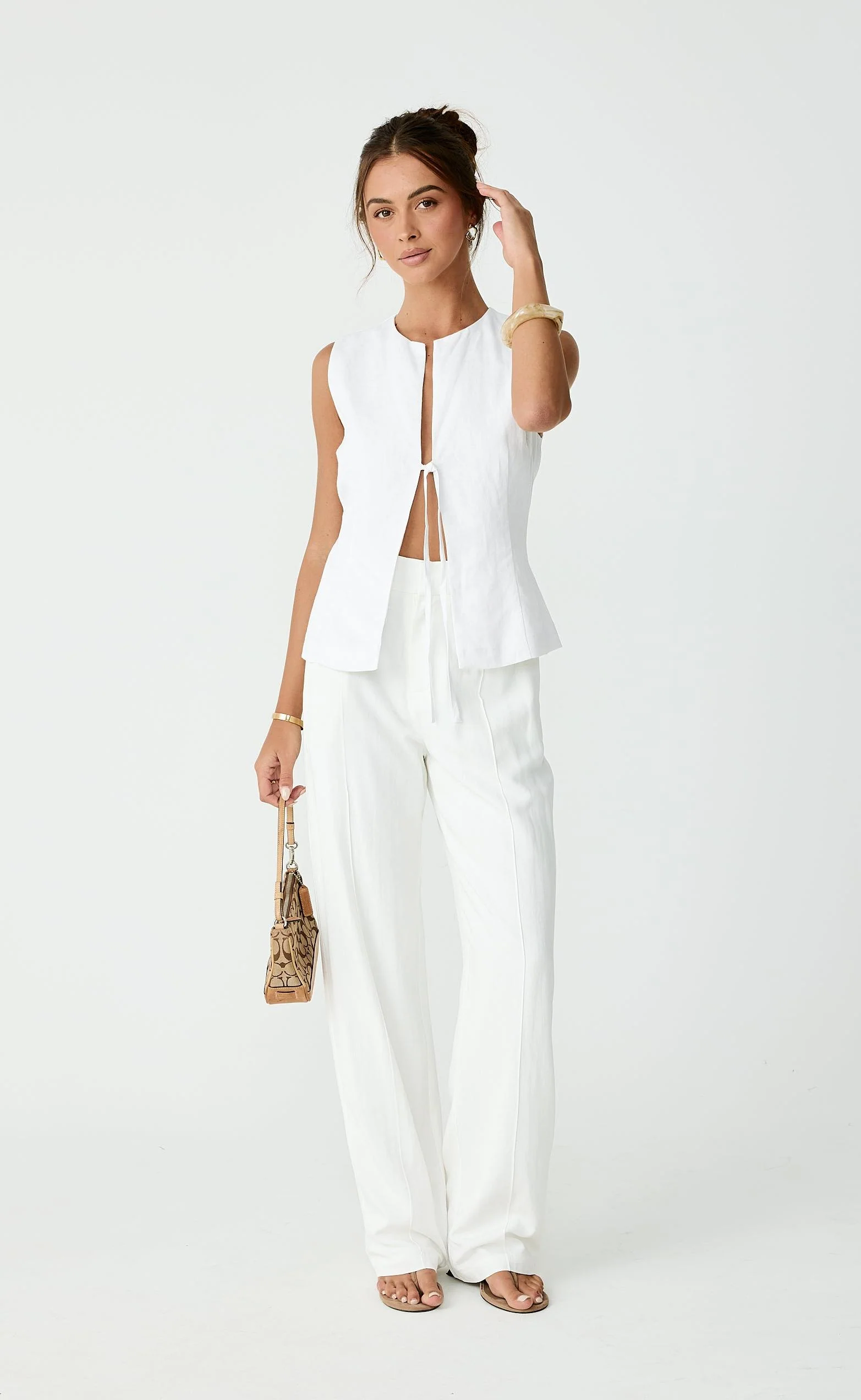 Caisey Linen Top (White) - Image 6