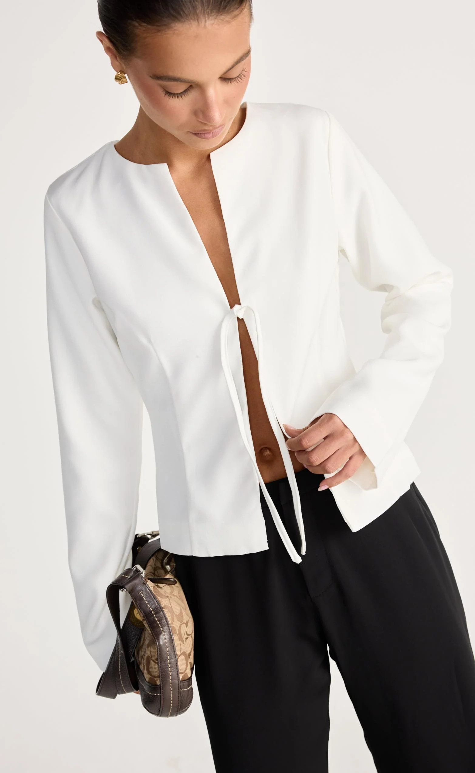 Caisey Long Sleeve Top (White) - Image 3