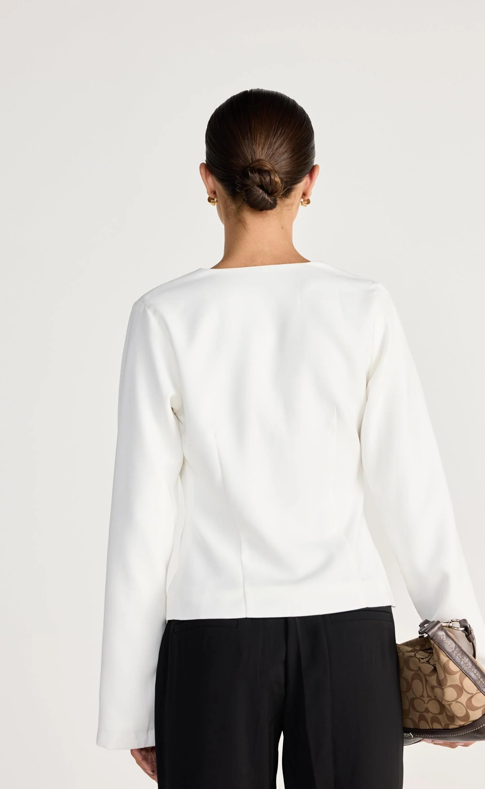 Caisey Long Sleeve Top (White) - Image 4