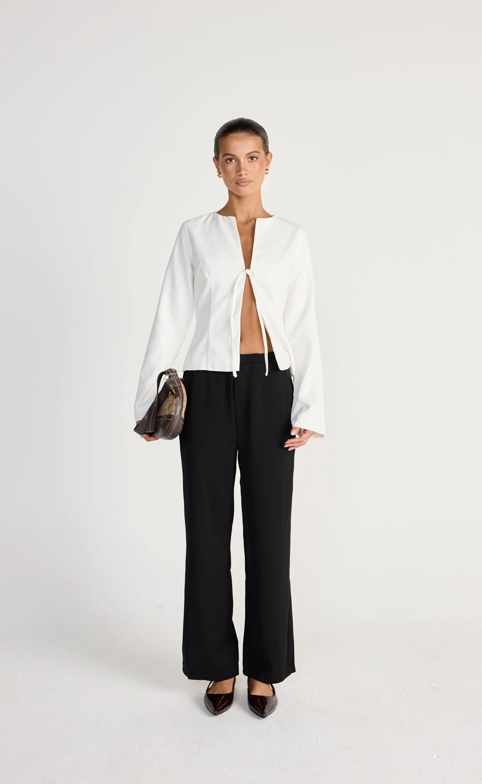Caisey Long Sleeve Top (White) - Image 5
