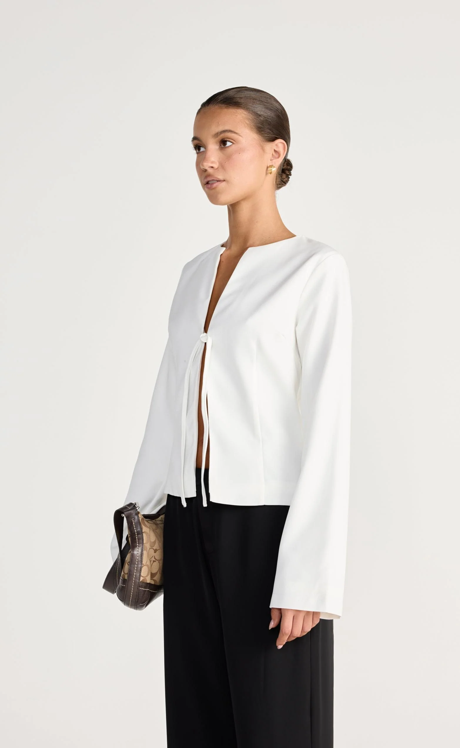 Caisey Long Sleeve Top (White) - Image 6
