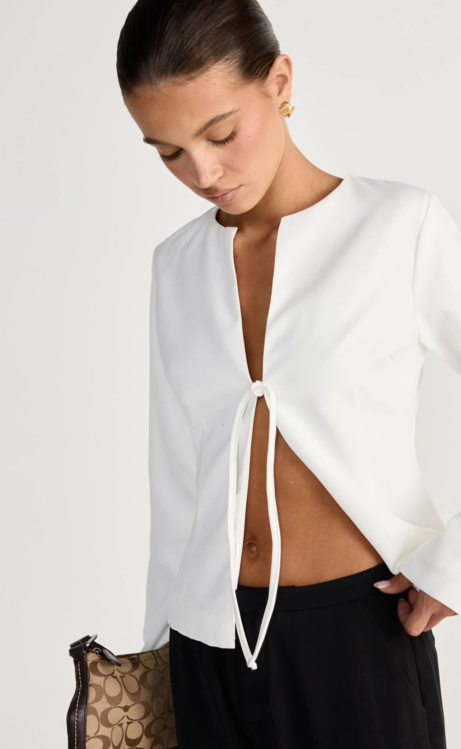Caisey Long Sleeve Top (White) - Image 7