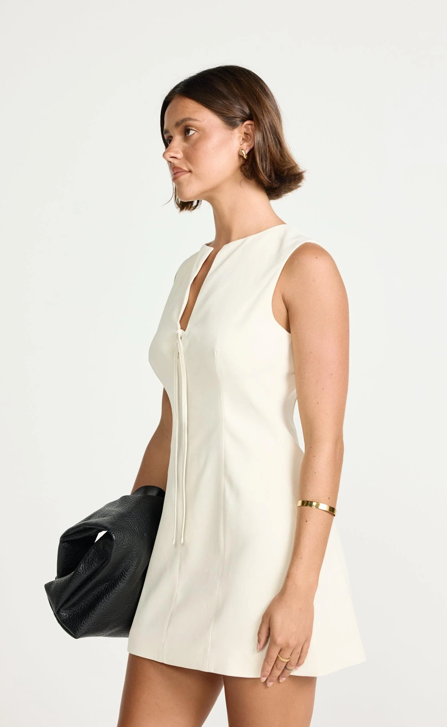 Caisey Mini Dress (Oat) - Image 3