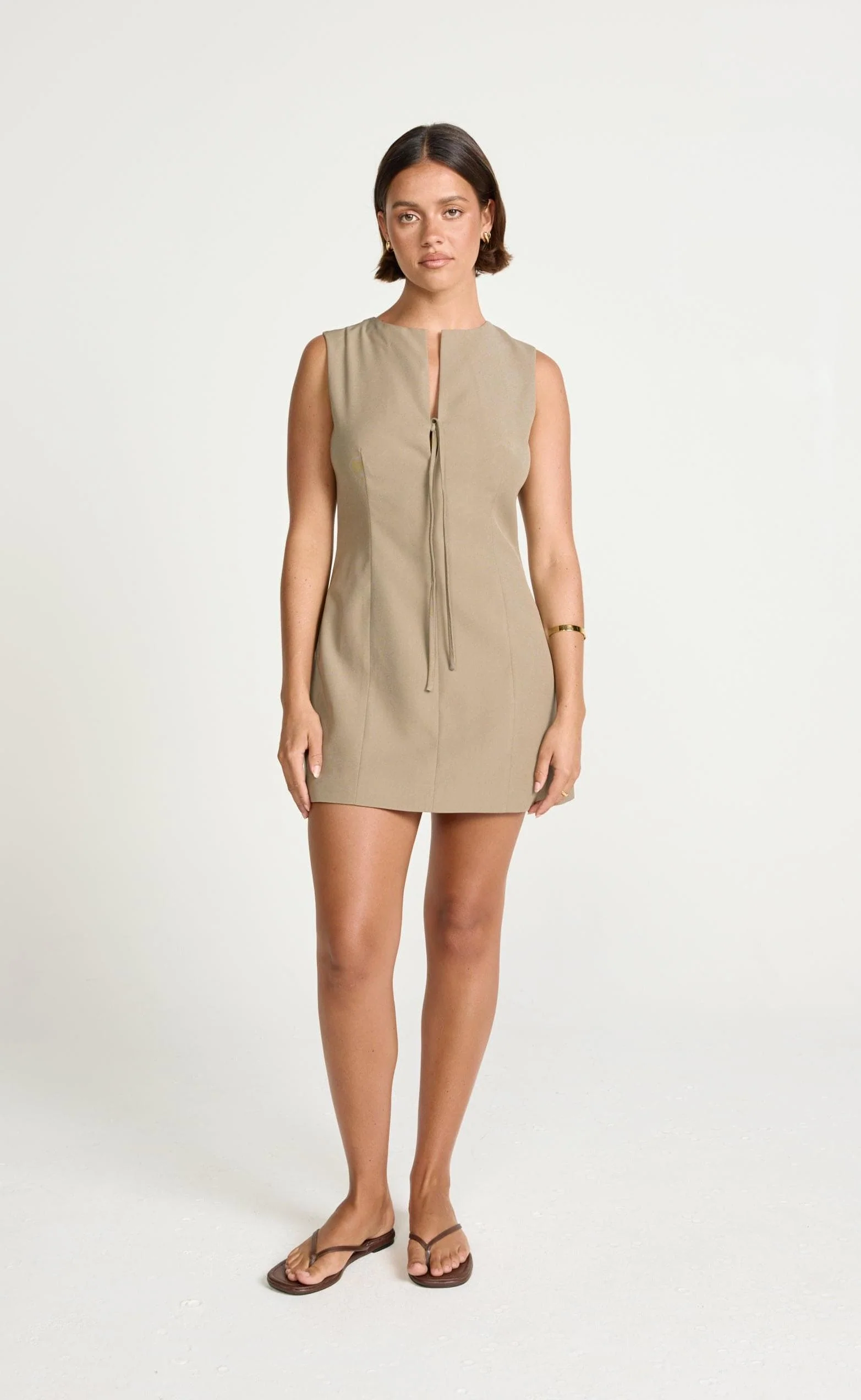Caisey Mini Dress (Stone) - Image 2