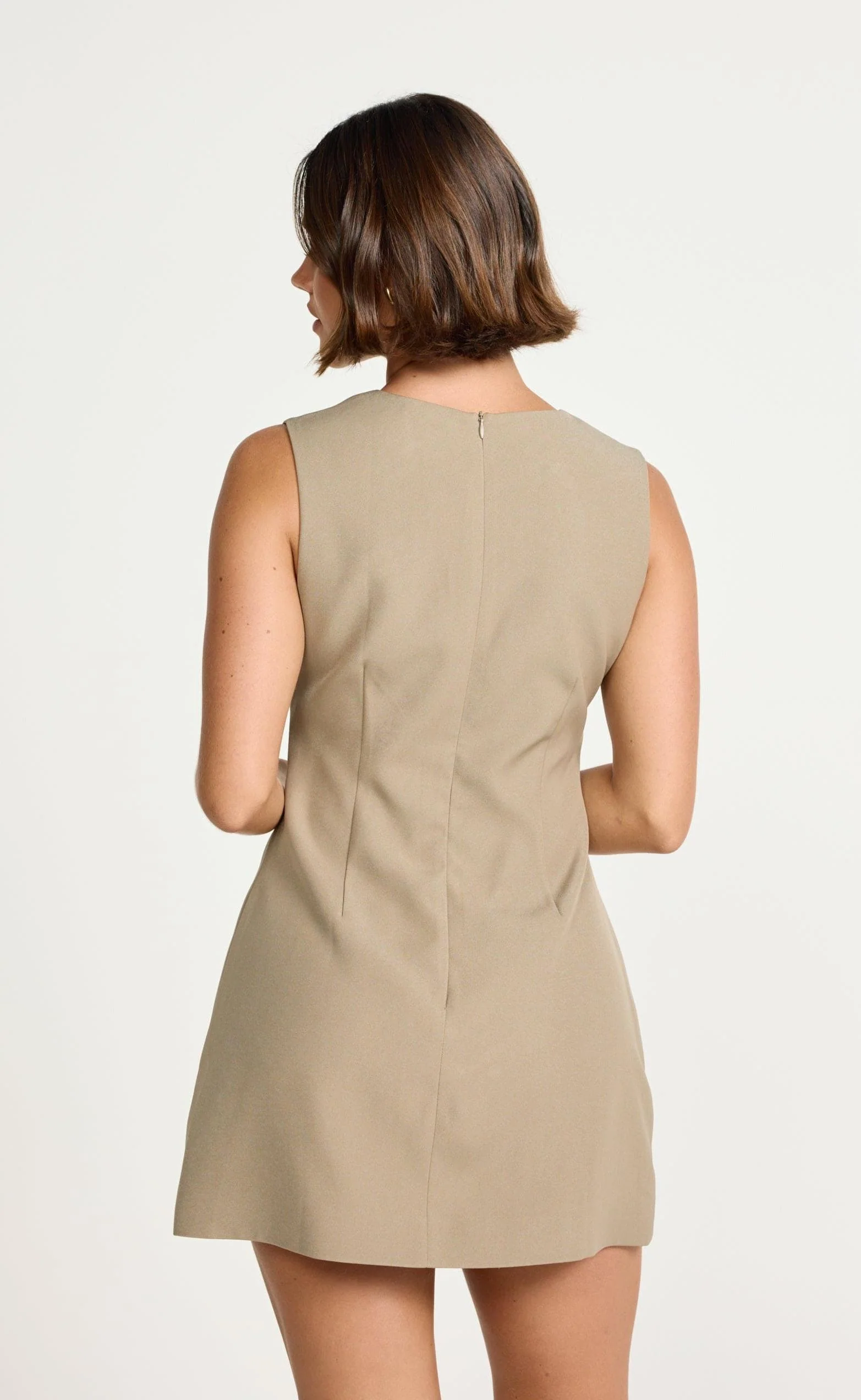 Caisey Mini Dress (Stone) - Image 5