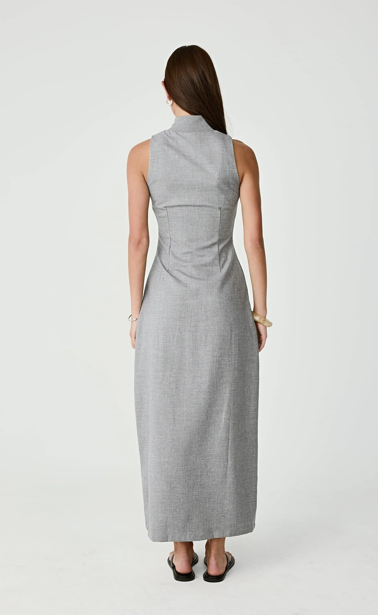 Callum Maxi Dress (Grey) - Image 4