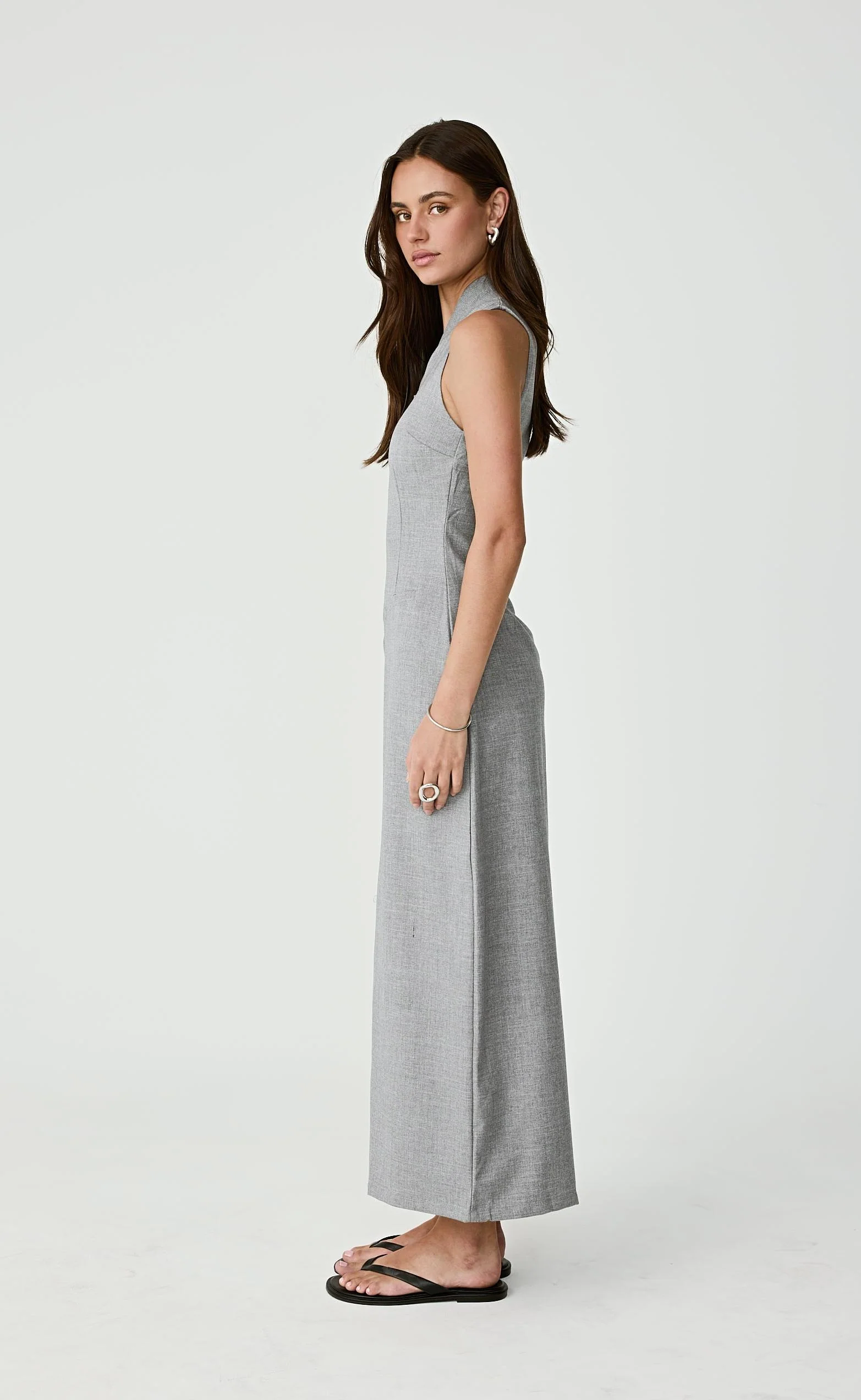 Callum Maxi Dress (Grey) - Image 5