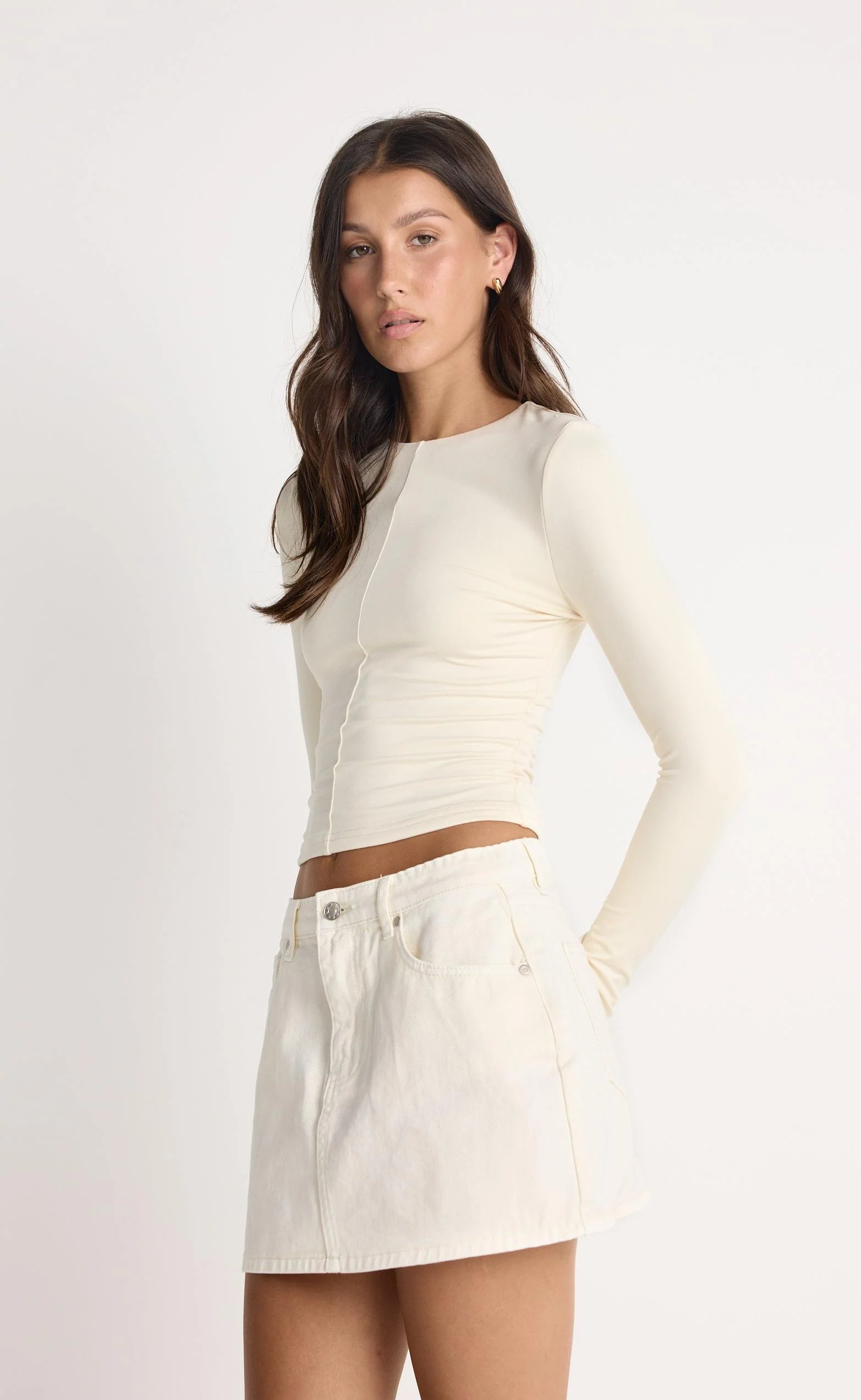 Carmie Long Sleeve Top (Oat) - Image 5