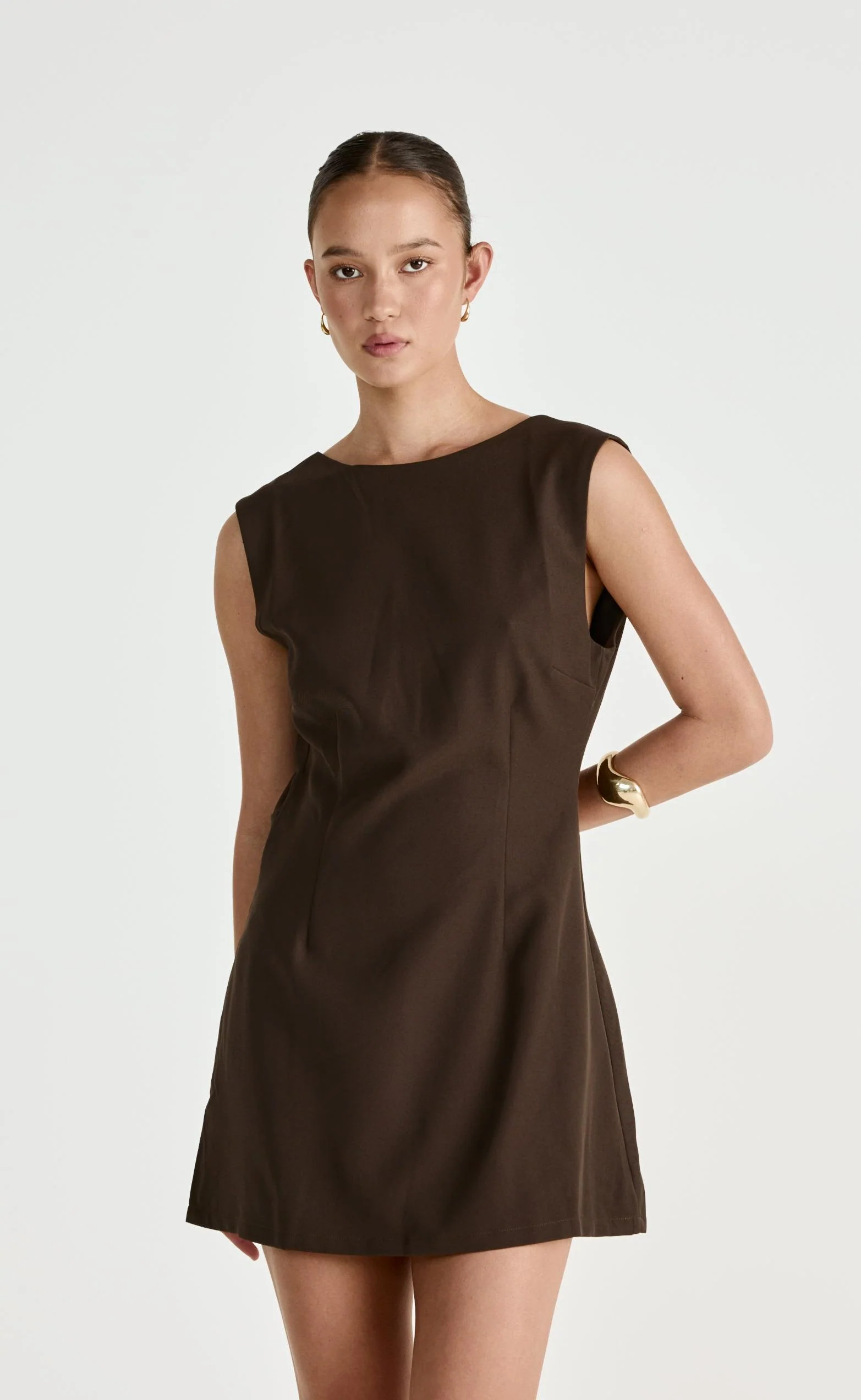 Cedric Mini Dress (Chocolate) - Image 7
