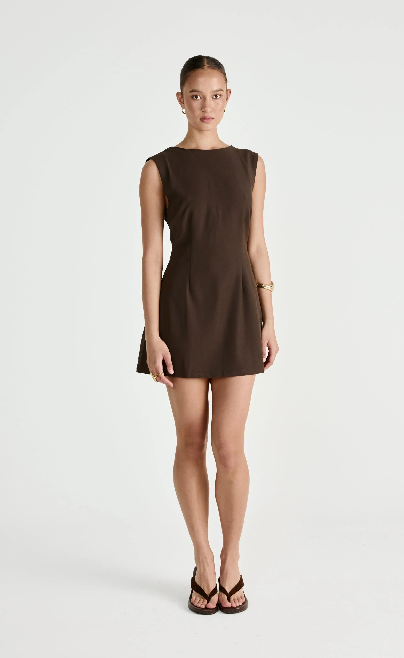 Cedric Mini Dress (Chocolate) - Image 8