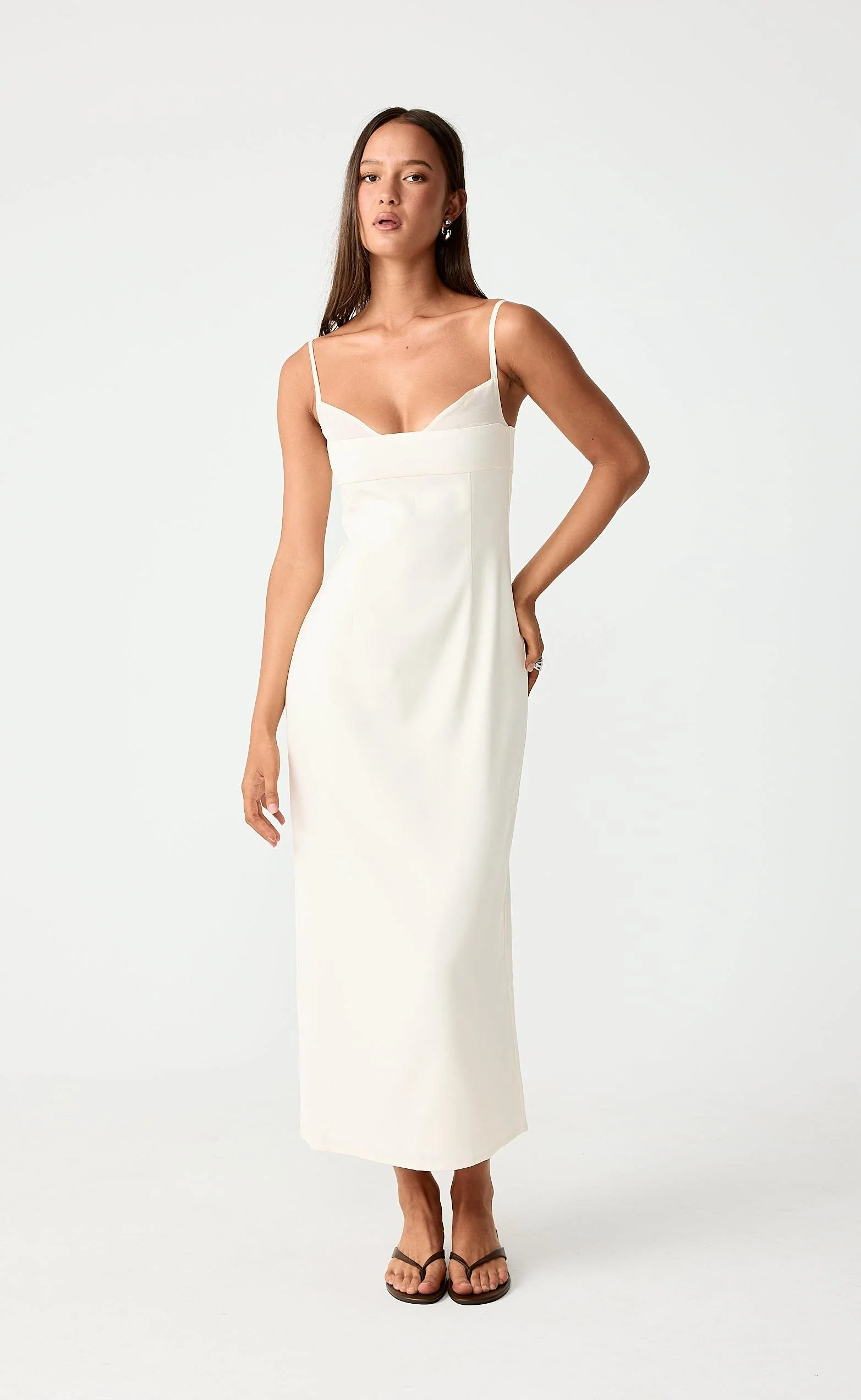 Charmed Midi Dress (Cream) - Image 3